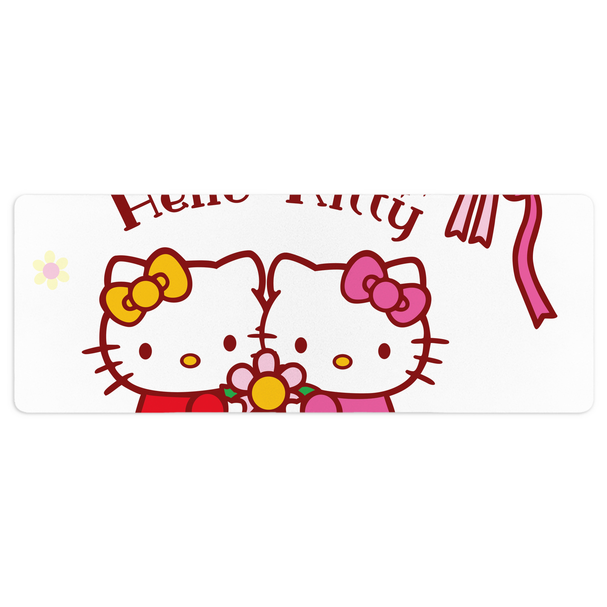 （画像用） Hello Kitty ハローキティ ステッチ加工 大判デスクマット／滑り止めマウスパッド