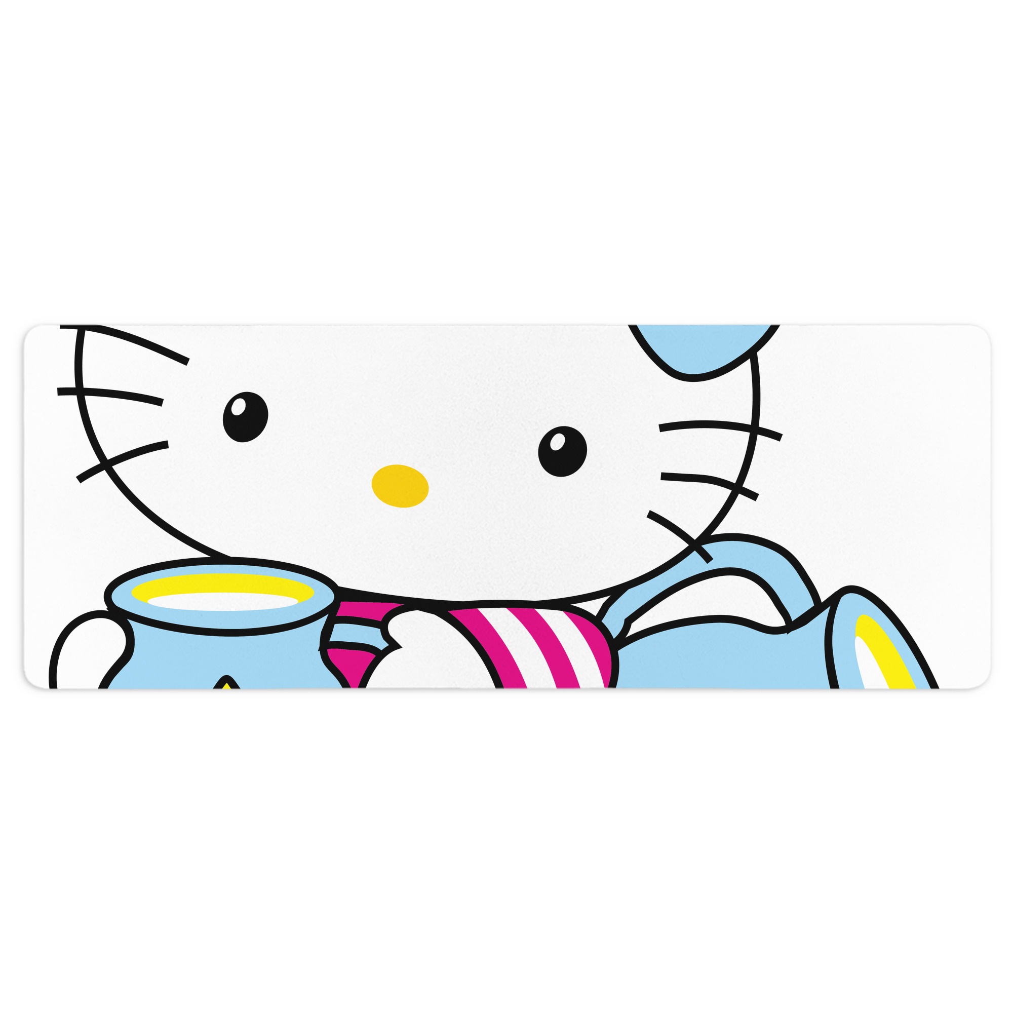 （画像用） Hello Kitty ハローキティ ステッチ加工 大判デスクマット／滑り止めマウスパッド