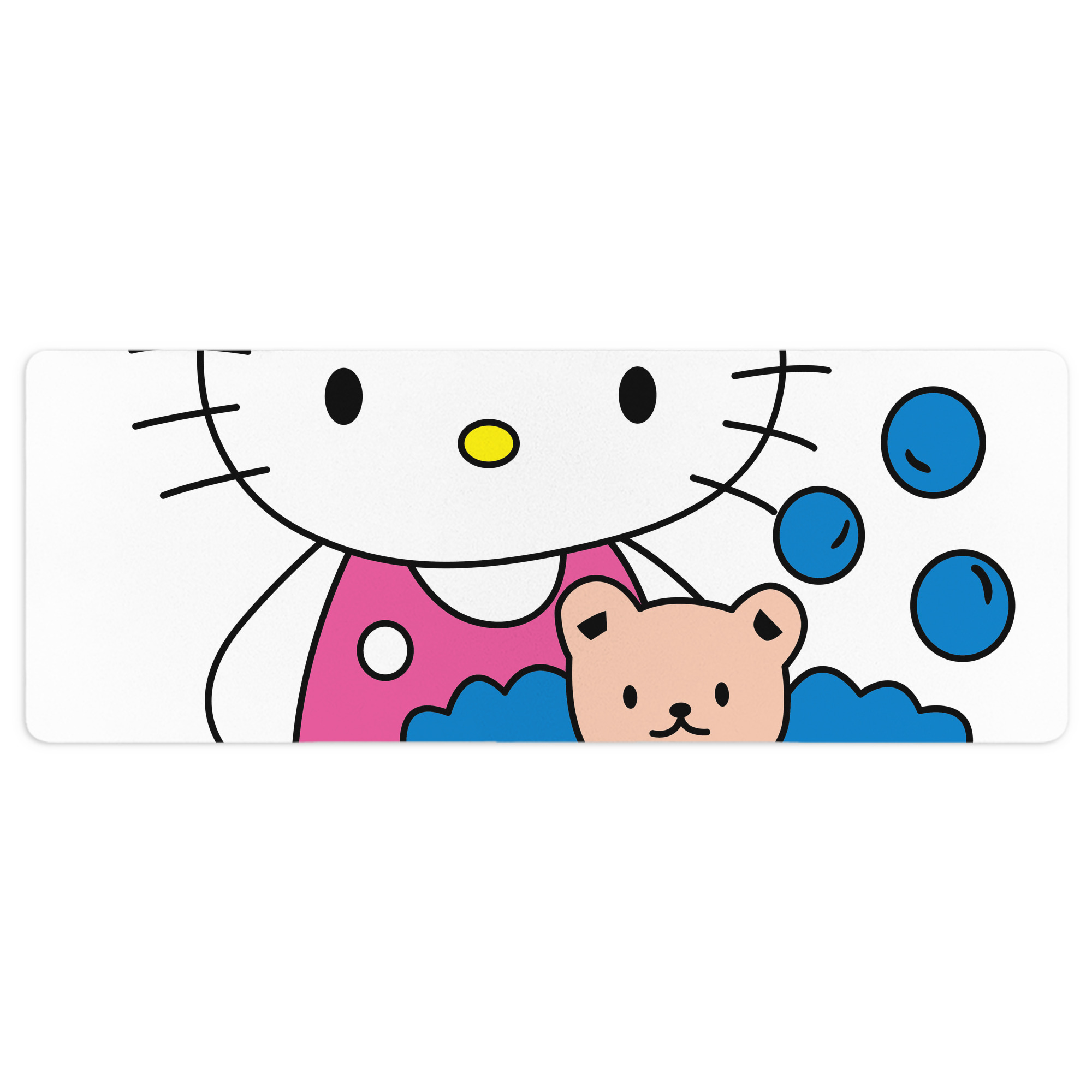 （画像用） Hello Kitty ハローキティ ステッチ加工 大判デスクマット／滑り止めマウスパッド