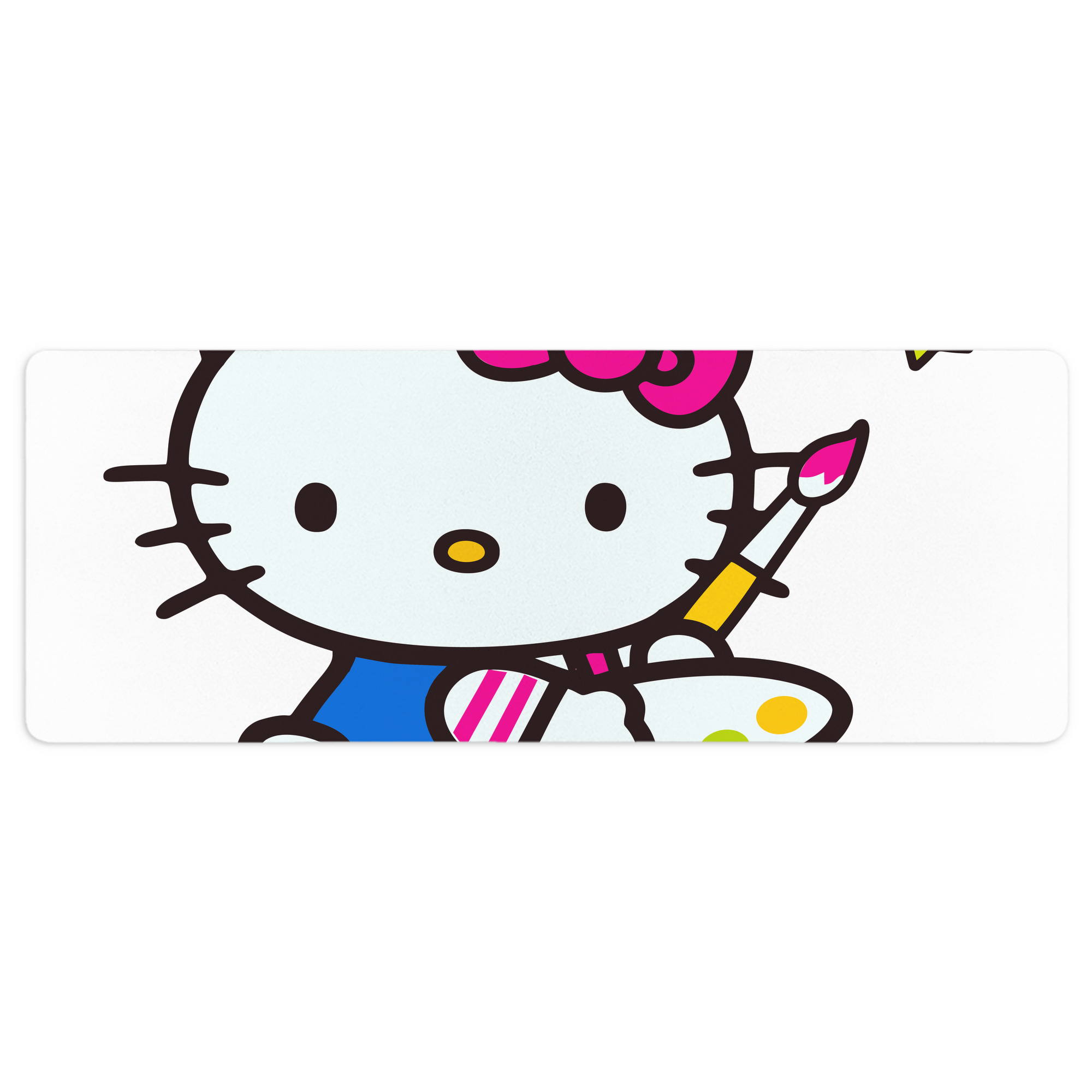 （画像用） Hello Kitty ハローキティ ステッチ加工 大判デスクマット／滑り止めマウスパッド