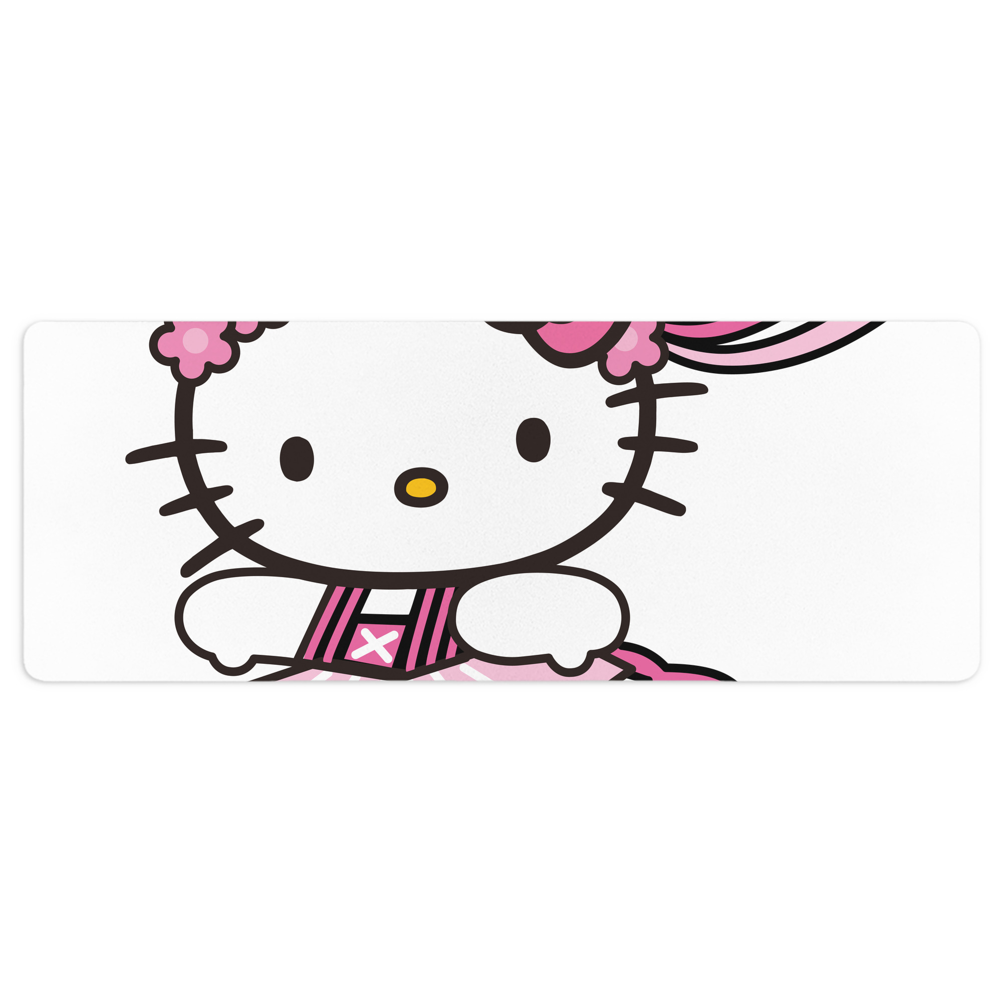 （画像用） Hello Kitty ハローキティ ステッチ加工 大判デスクマット／滑り止めマウスパッド