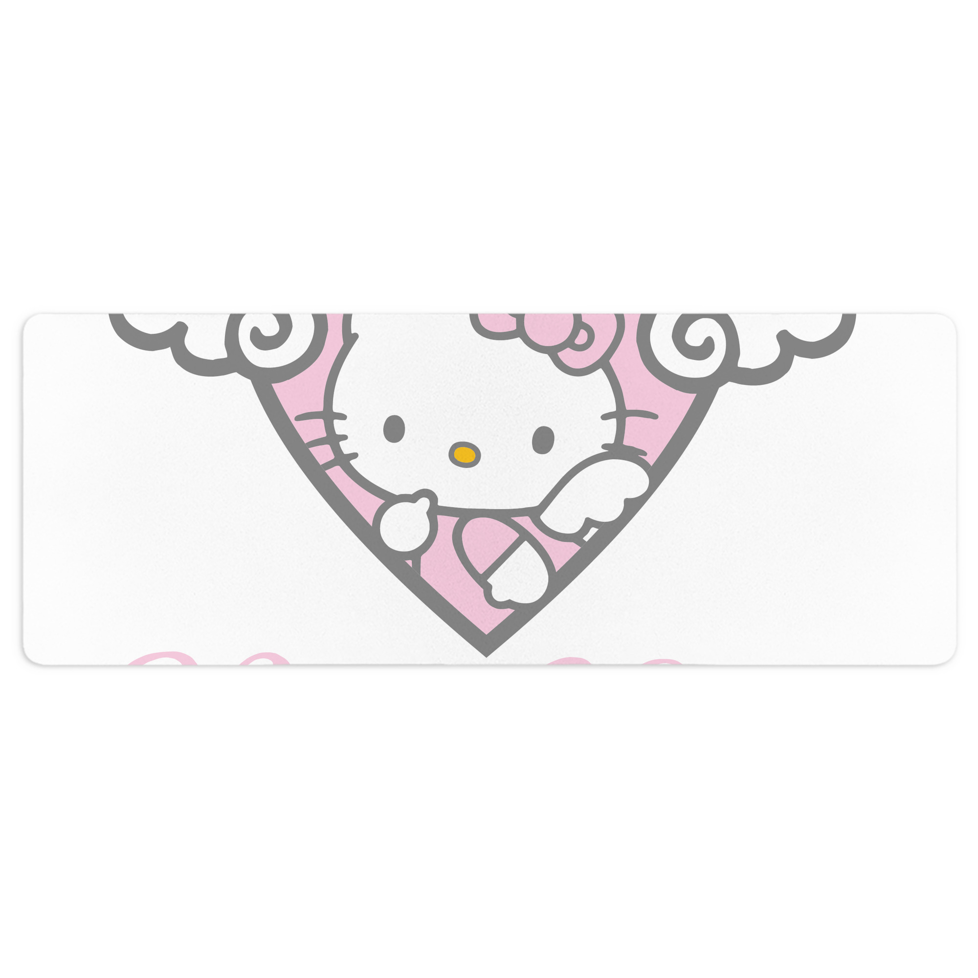 （画像用） Hello Kitty ハローキティ ステッチ加工 大判デスクマット／滑り止めマウスパッド