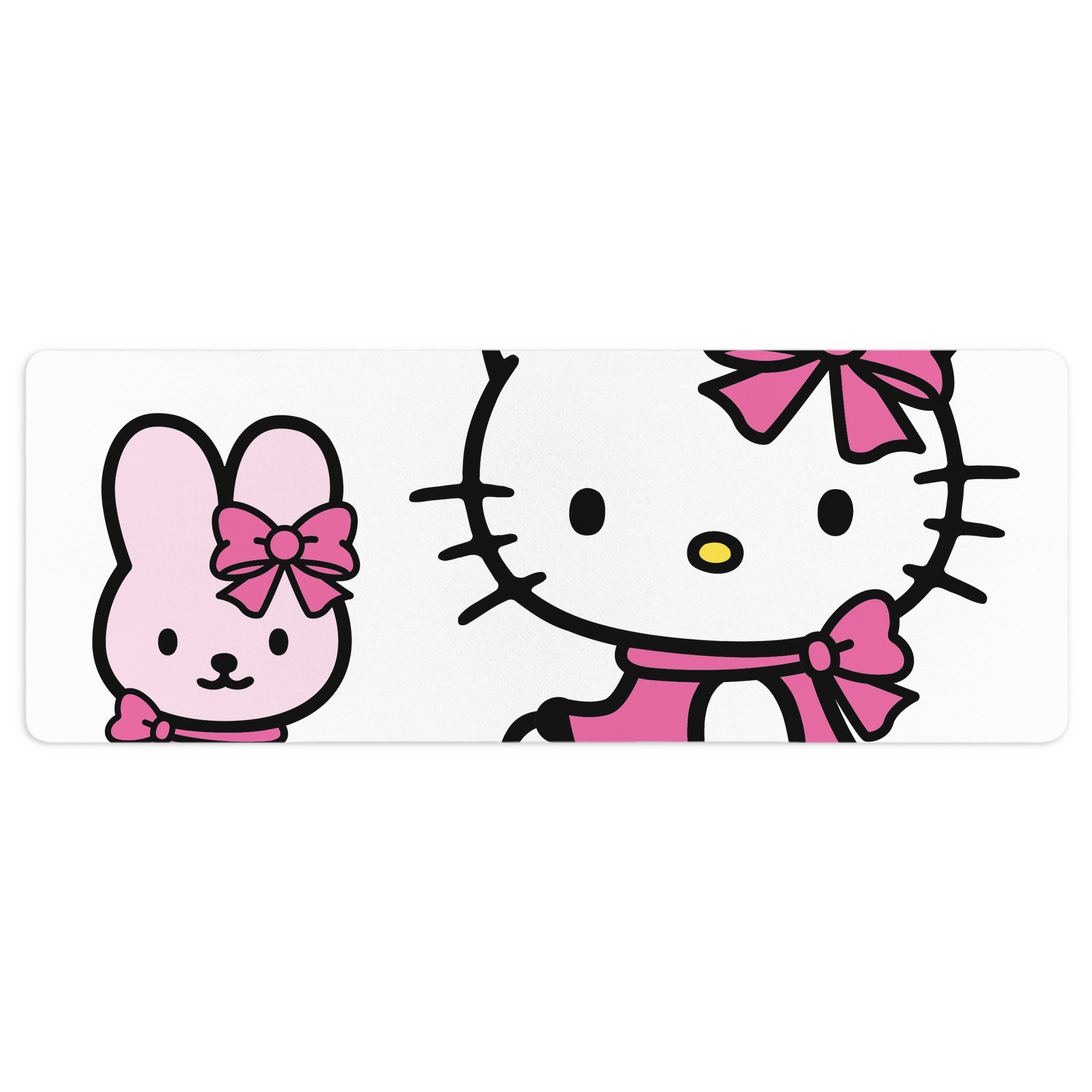 （画像用） Hello Kitty ハローキティ ステッチ加工 大判デスクマット／滑り止めマウスパッド