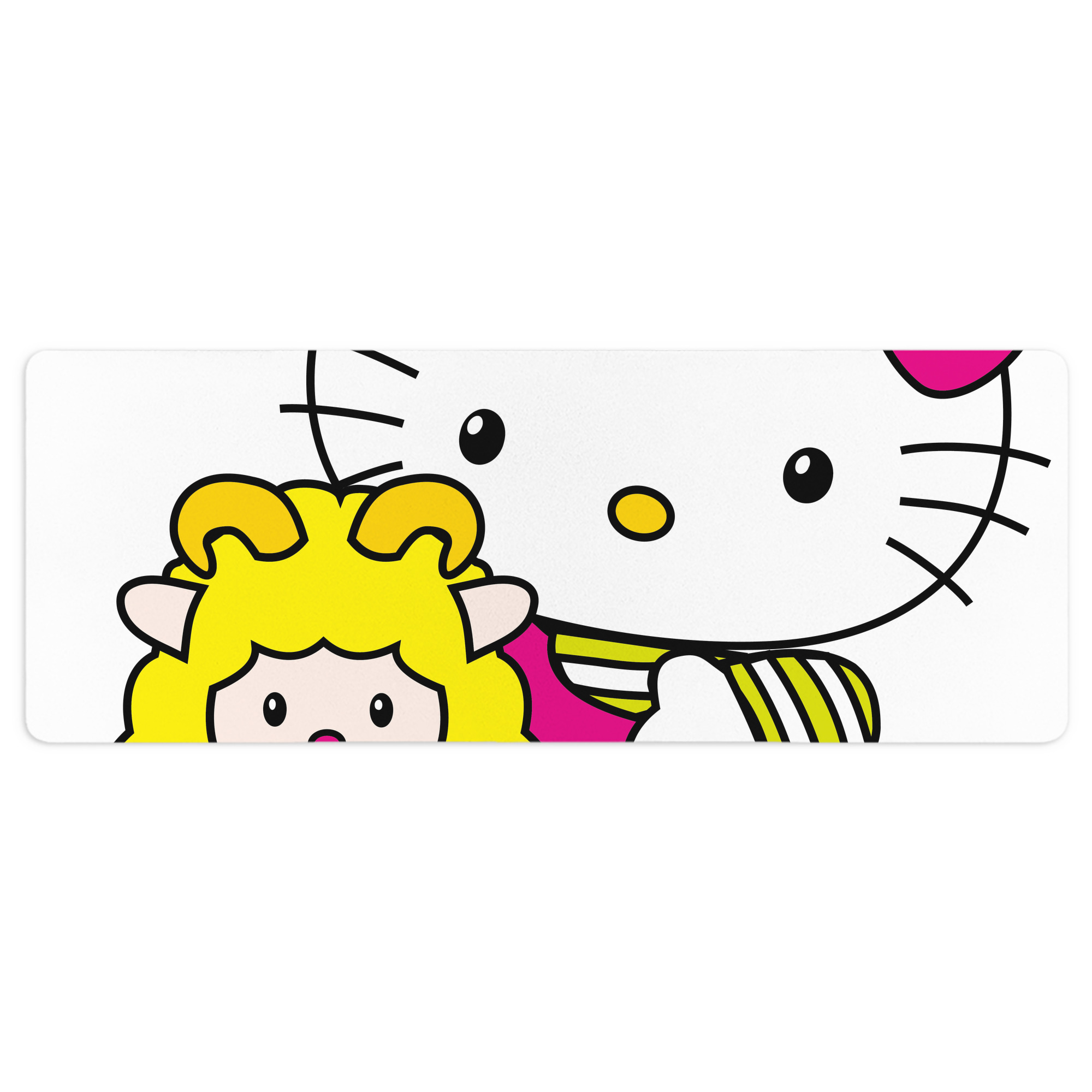 （画像用） Hello Kitty ハローキティ ステッチ加工 大判デスクマット／滑り止めマウスパッド