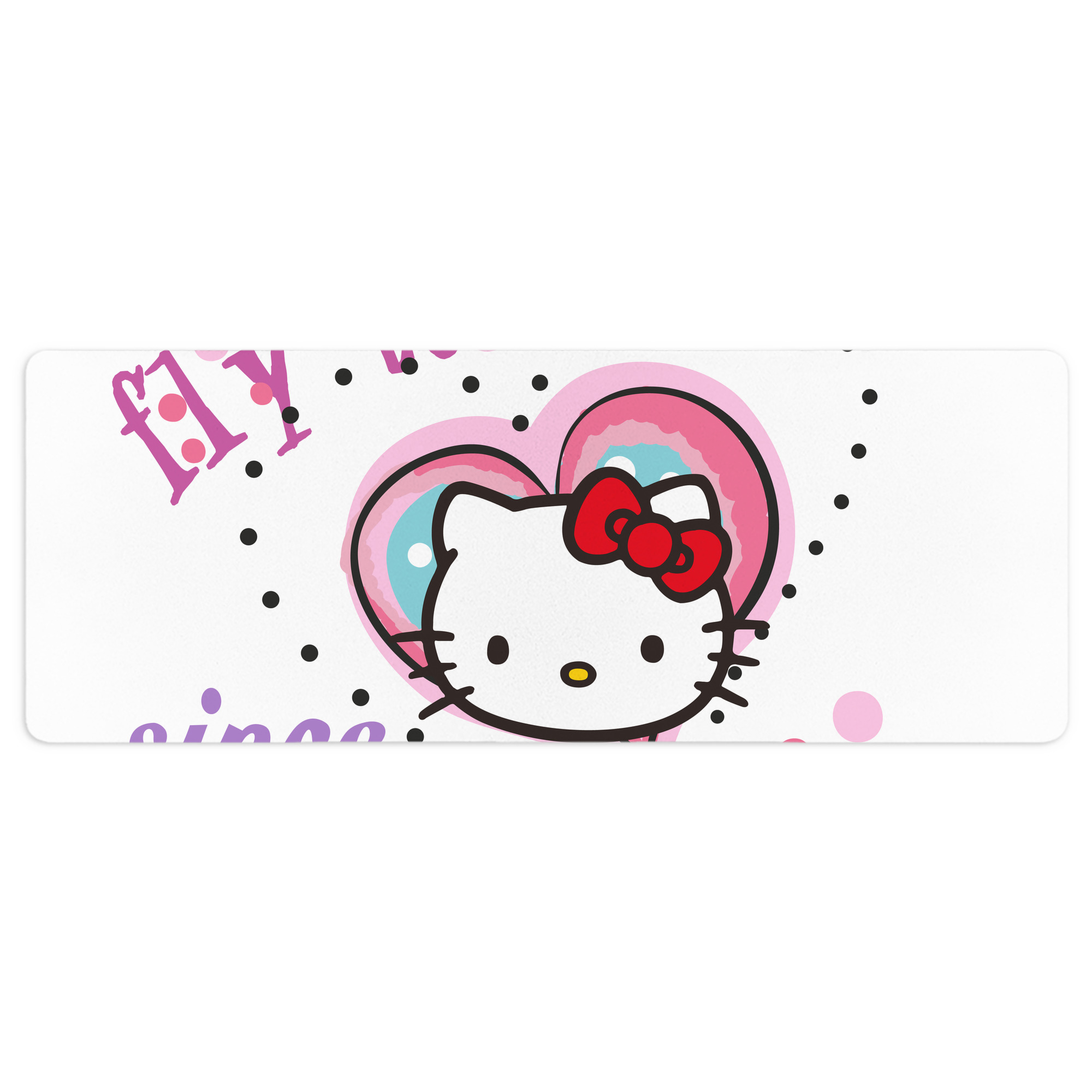 （画像用） Hello Kitty ハローキティ ステッチ加工 大判デスクマット／滑り止めマウスパッド