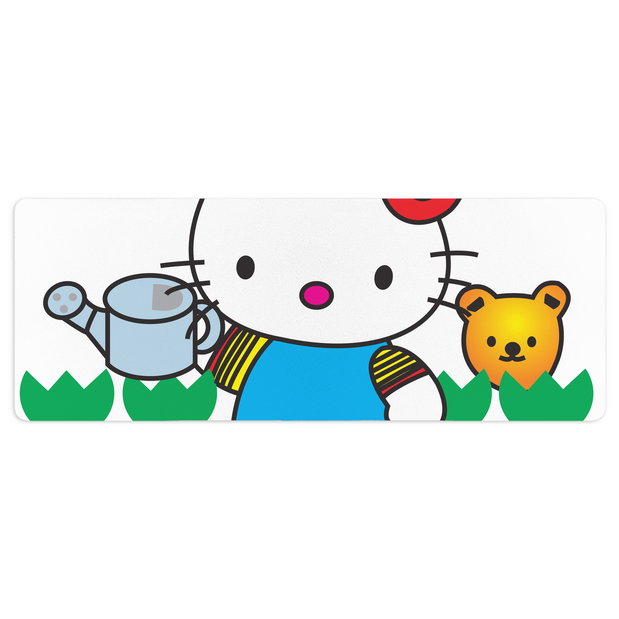 （画像用） Hello Kitty ハローキティ ステッチ加工 大判デスクマット／滑り止めマウスパッド