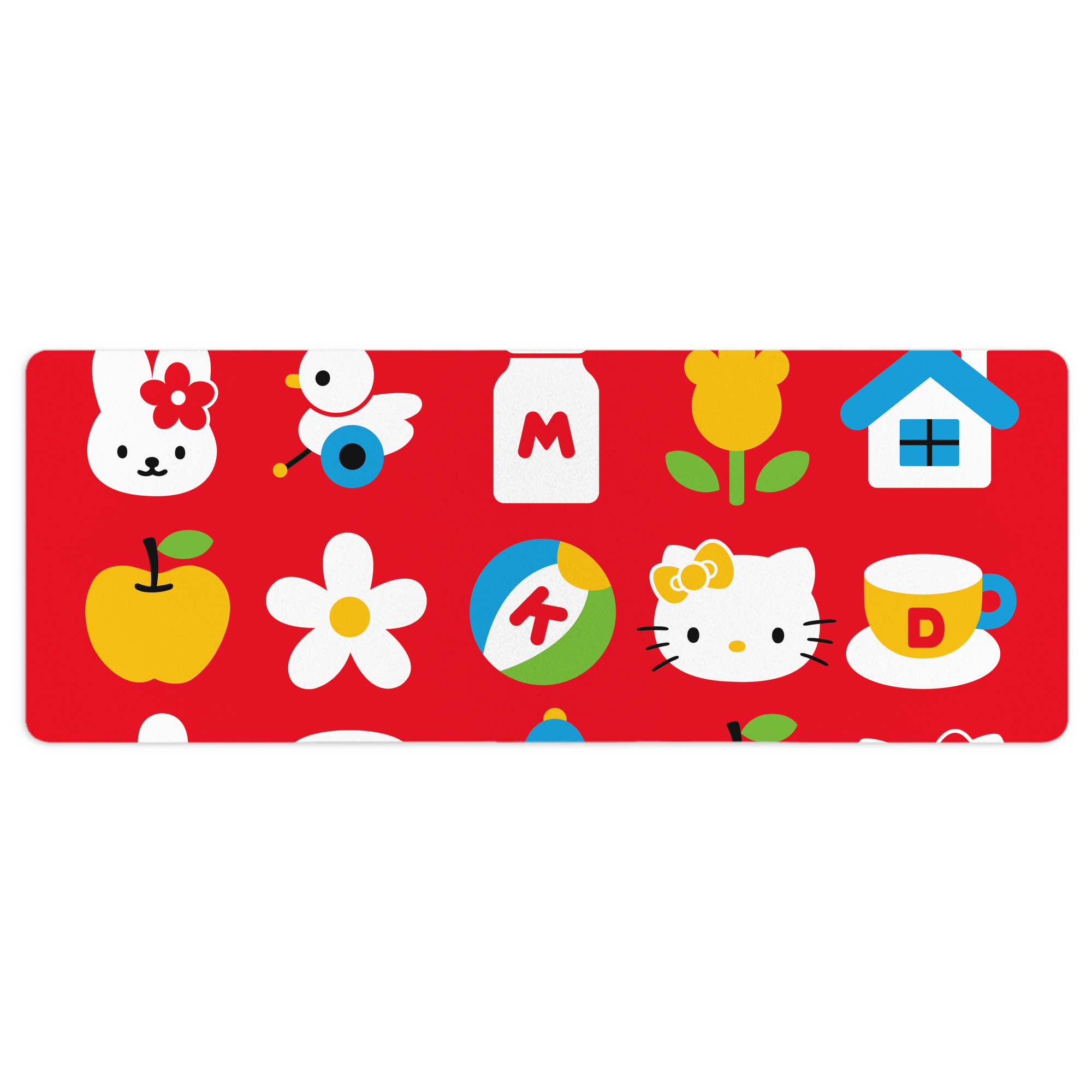 （画像用） Hello Kitty ハローキティ ステッチ加工 大判デスクマット／滑り止めマウスパッド