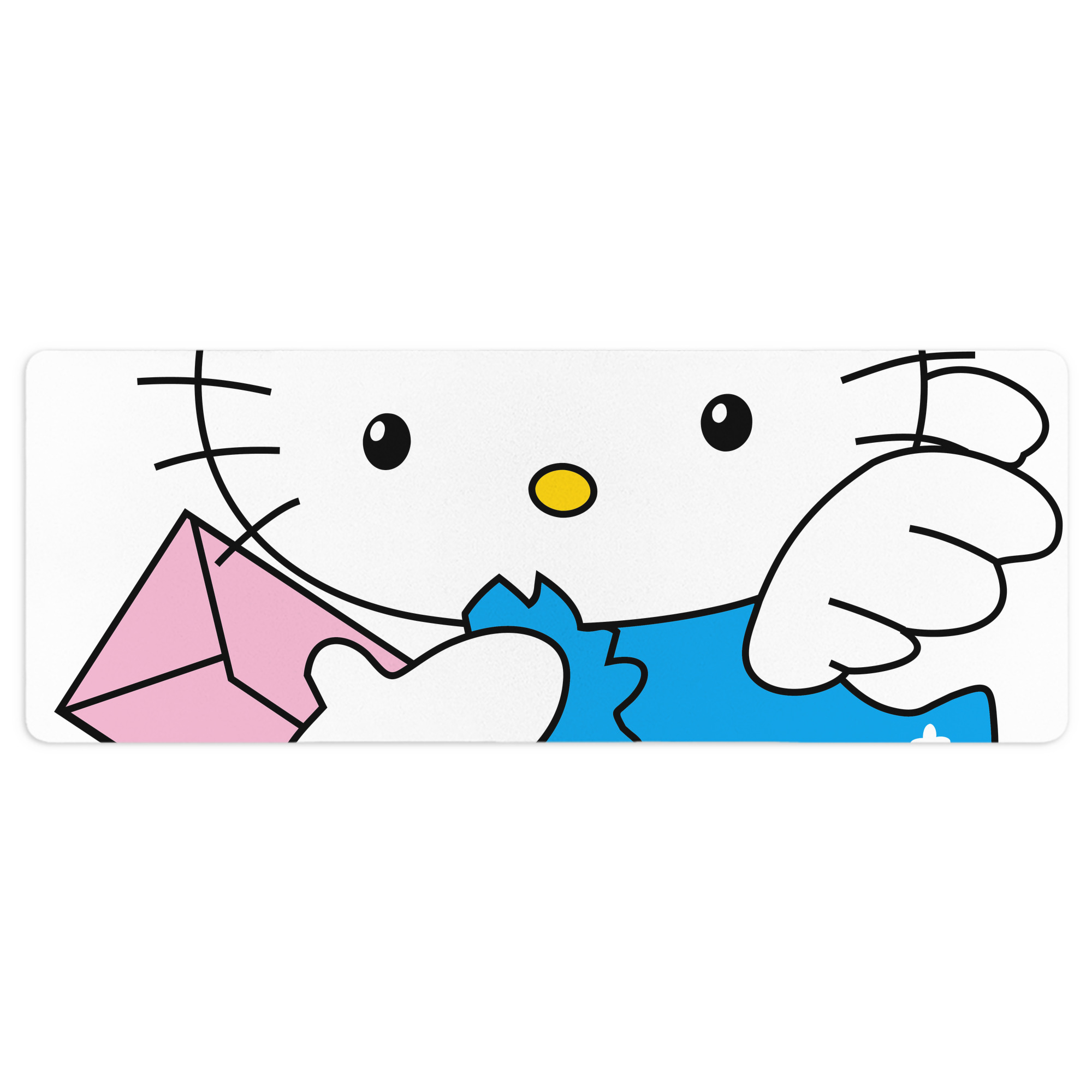 （画像用） Hello Kitty ハローキティ ステッチ加工 大判デスクマット／滑り止めマウスパッド