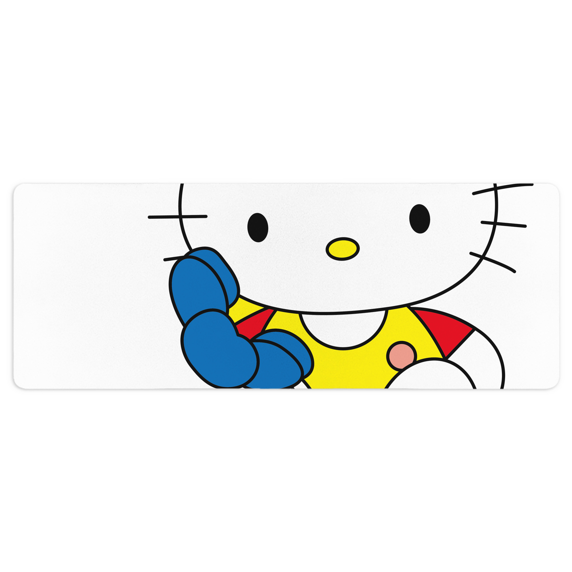 （画像用） Hello Kitty ハローキティ ステッチ加工 大判デスクマット／滑り止めマウスパッド