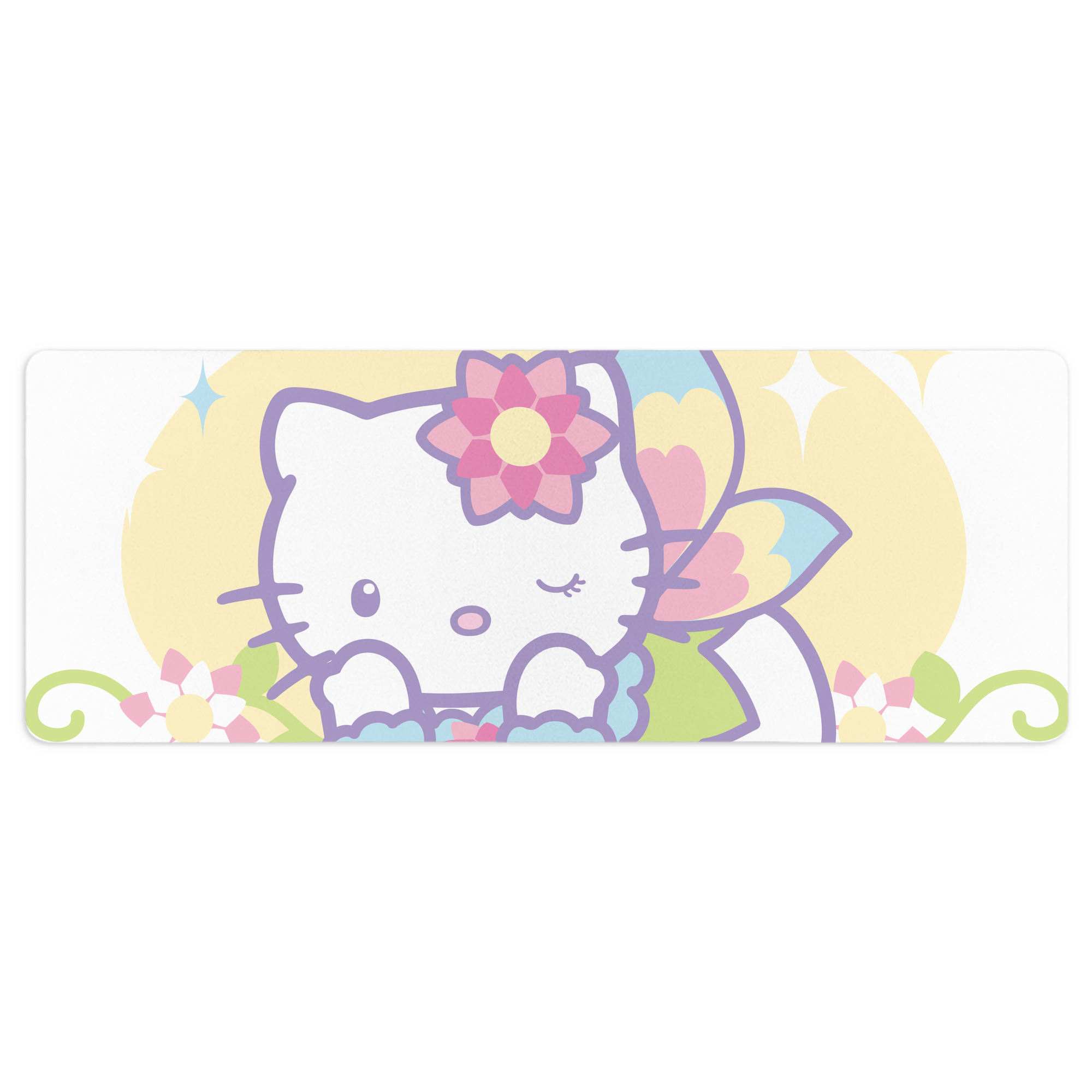 （画像用） Hello Kitty ハローキティ ステッチ加工 大判デスクマット／滑り止めマウスパッド