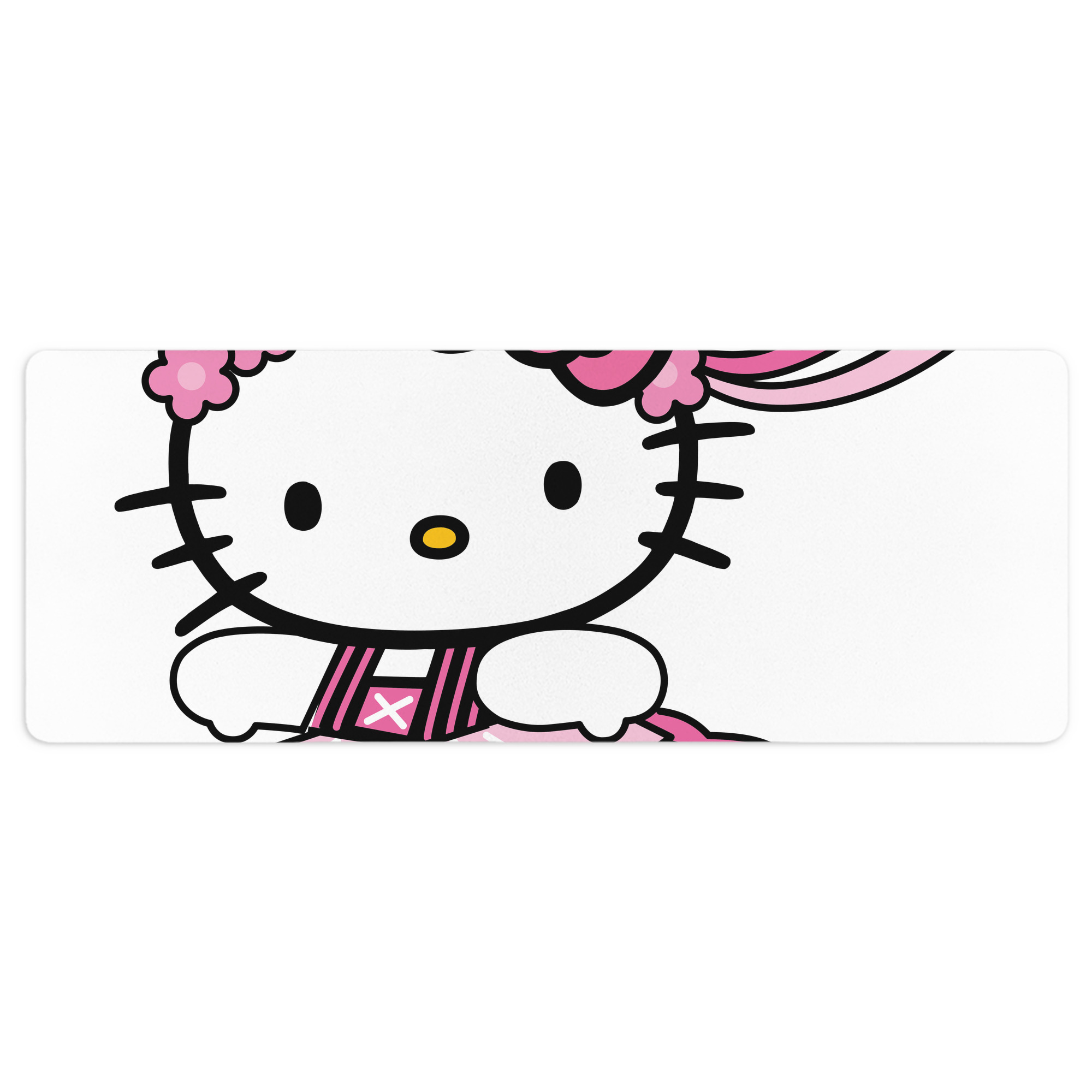 （画像用） Hello Kitty ハローキティ ステッチ加工 大判デスクマット／滑り止めマウスパッド