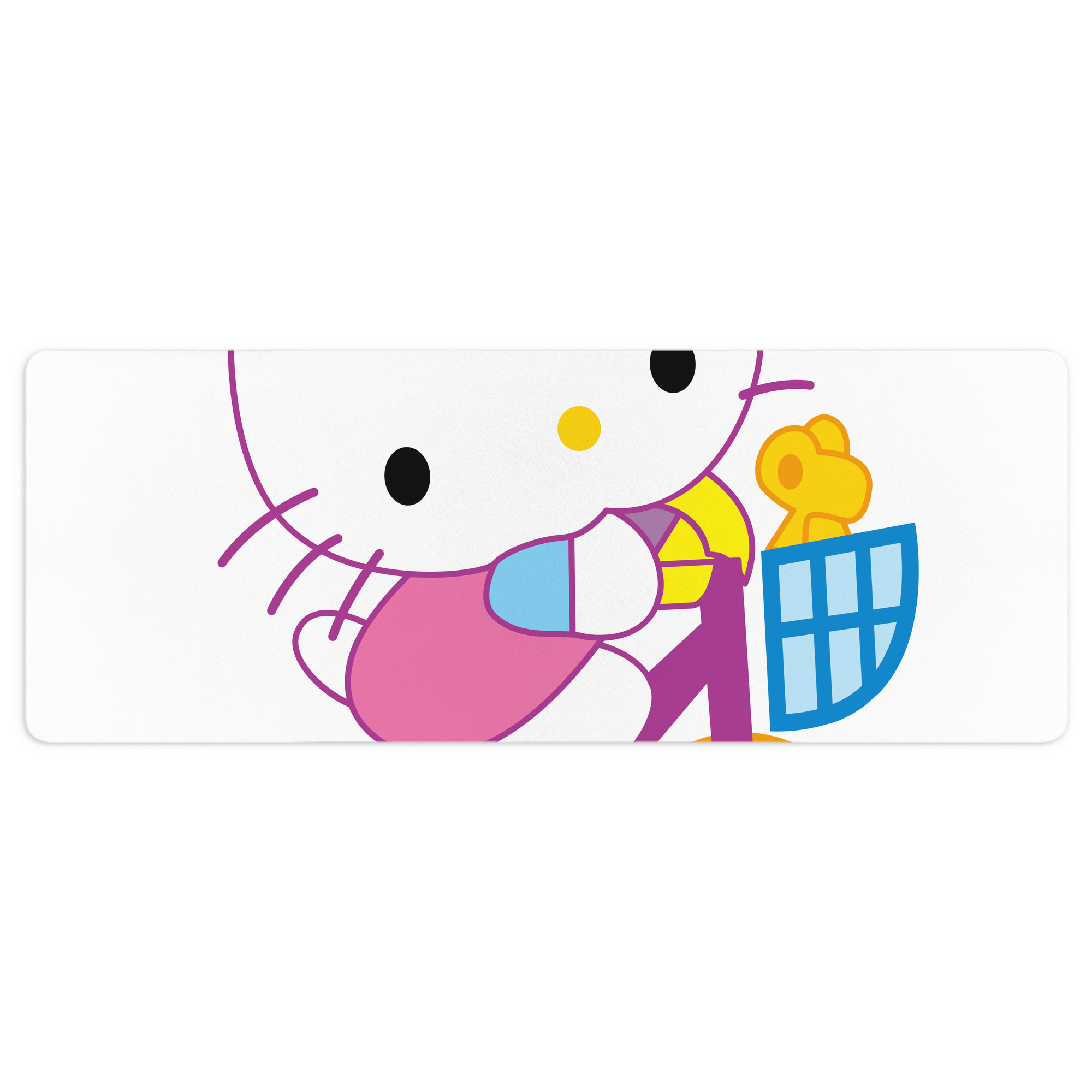 （画像用） Hello Kitty ハローキティ ステッチ加工 大判デスクマット／滑り止めマウスパッド