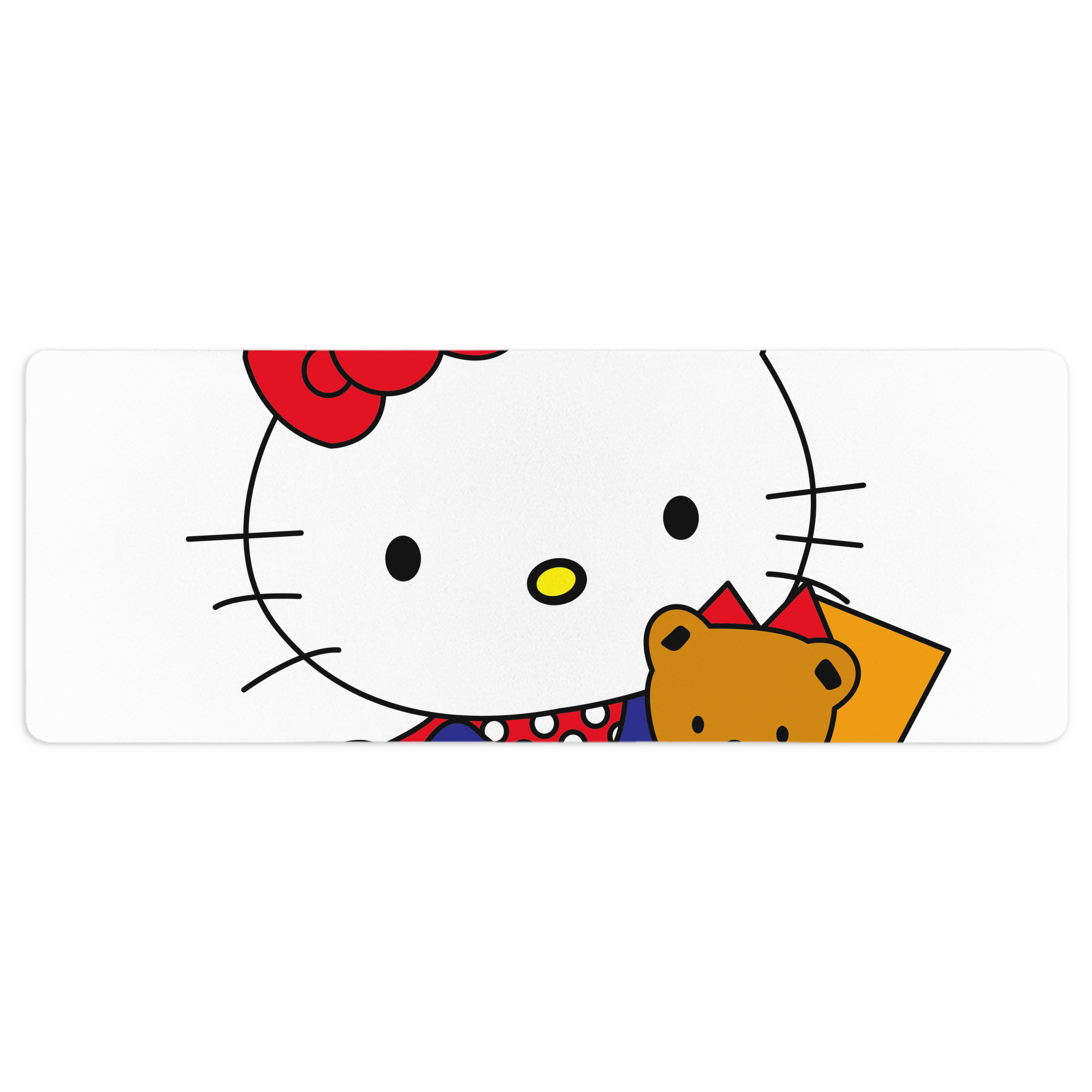 （画像用） Hello Kitty ハローキティ ステッチ加工 大判デスクマット／滑り止めマウスパッド