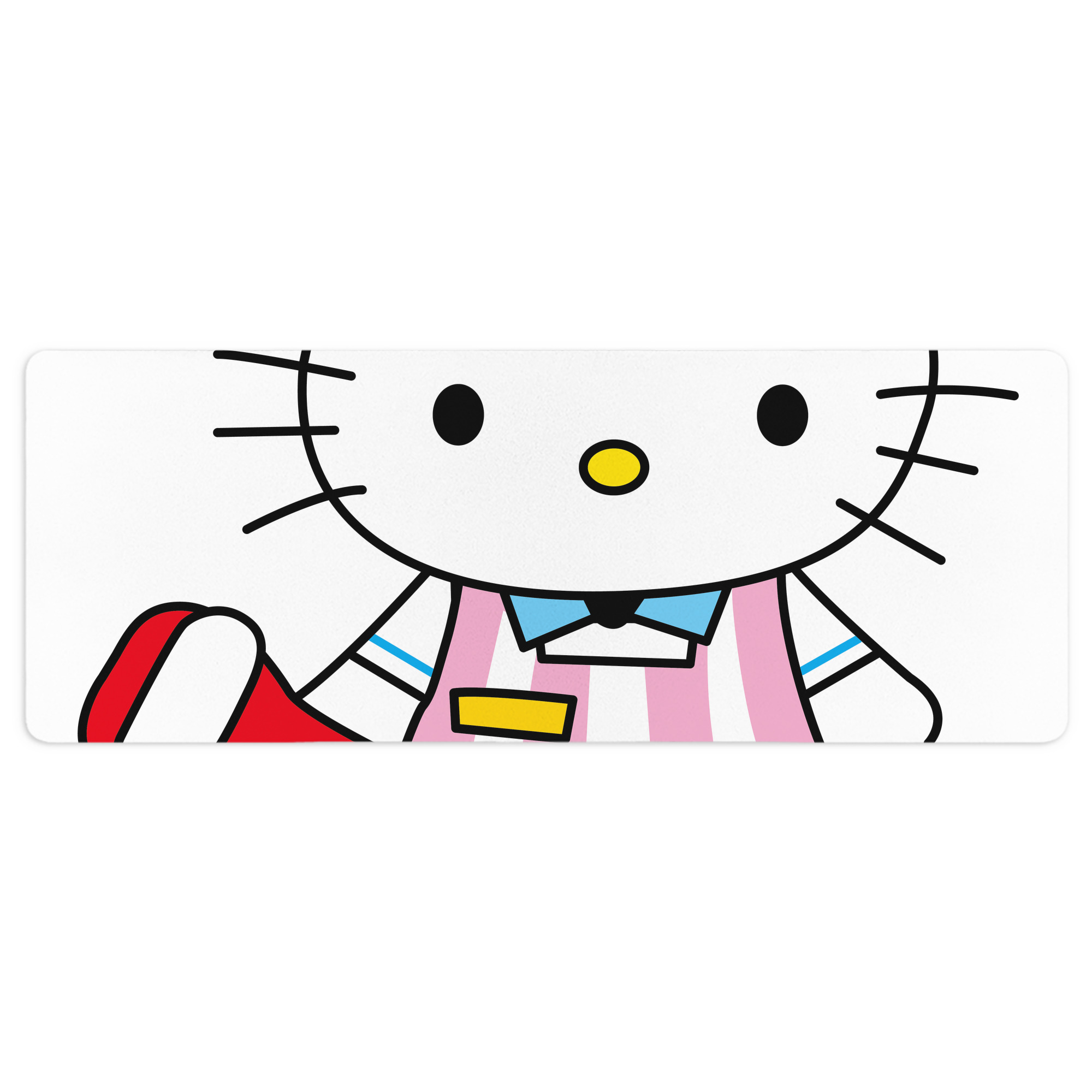 （画像用） Hello Kitty ハローキティ ステッチ加工 大判デスクマット／滑り止めマウスパッド