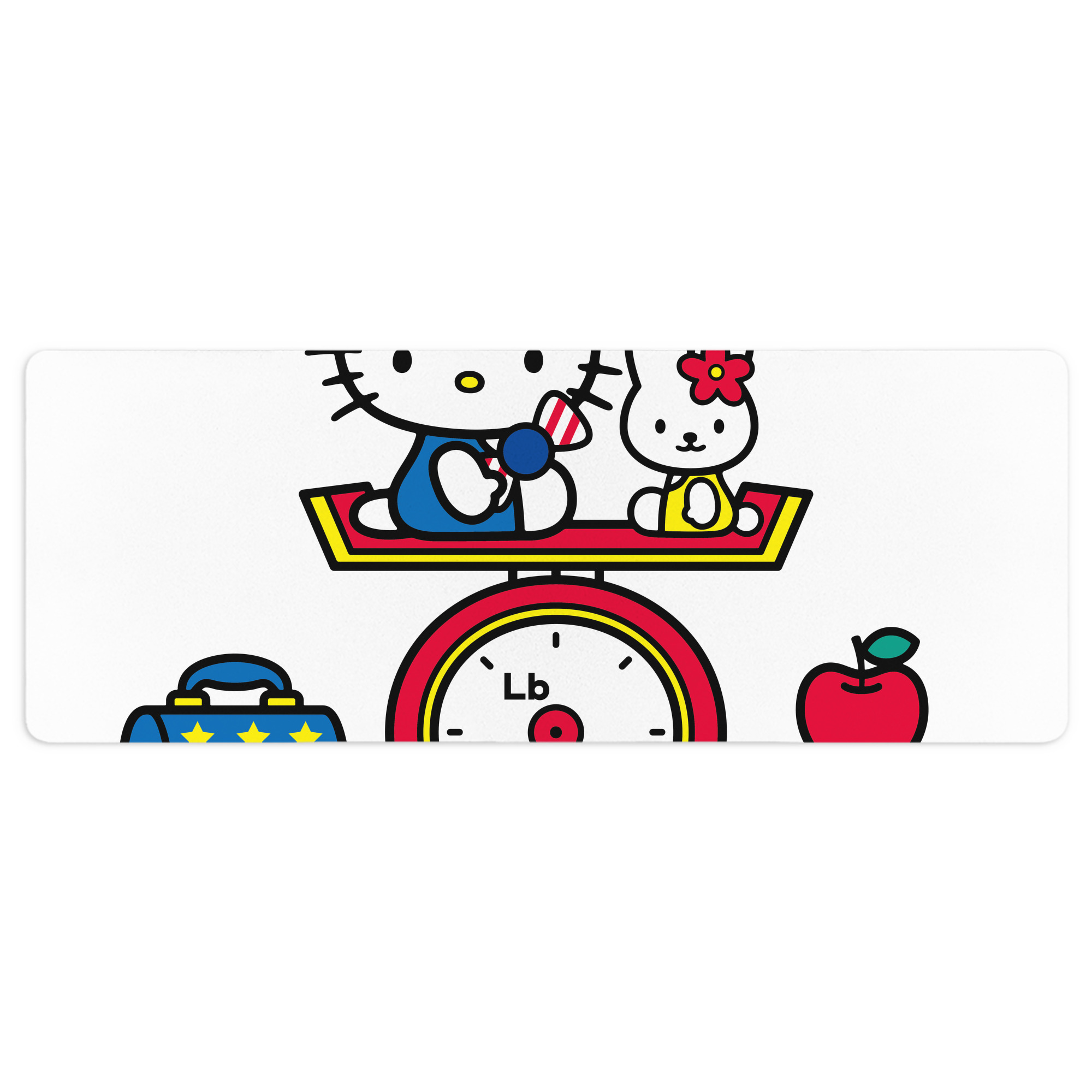 （画像用） Hello Kitty ハローキティ ステッチ加工 大判デスクマット／滑り止めマウスパッド