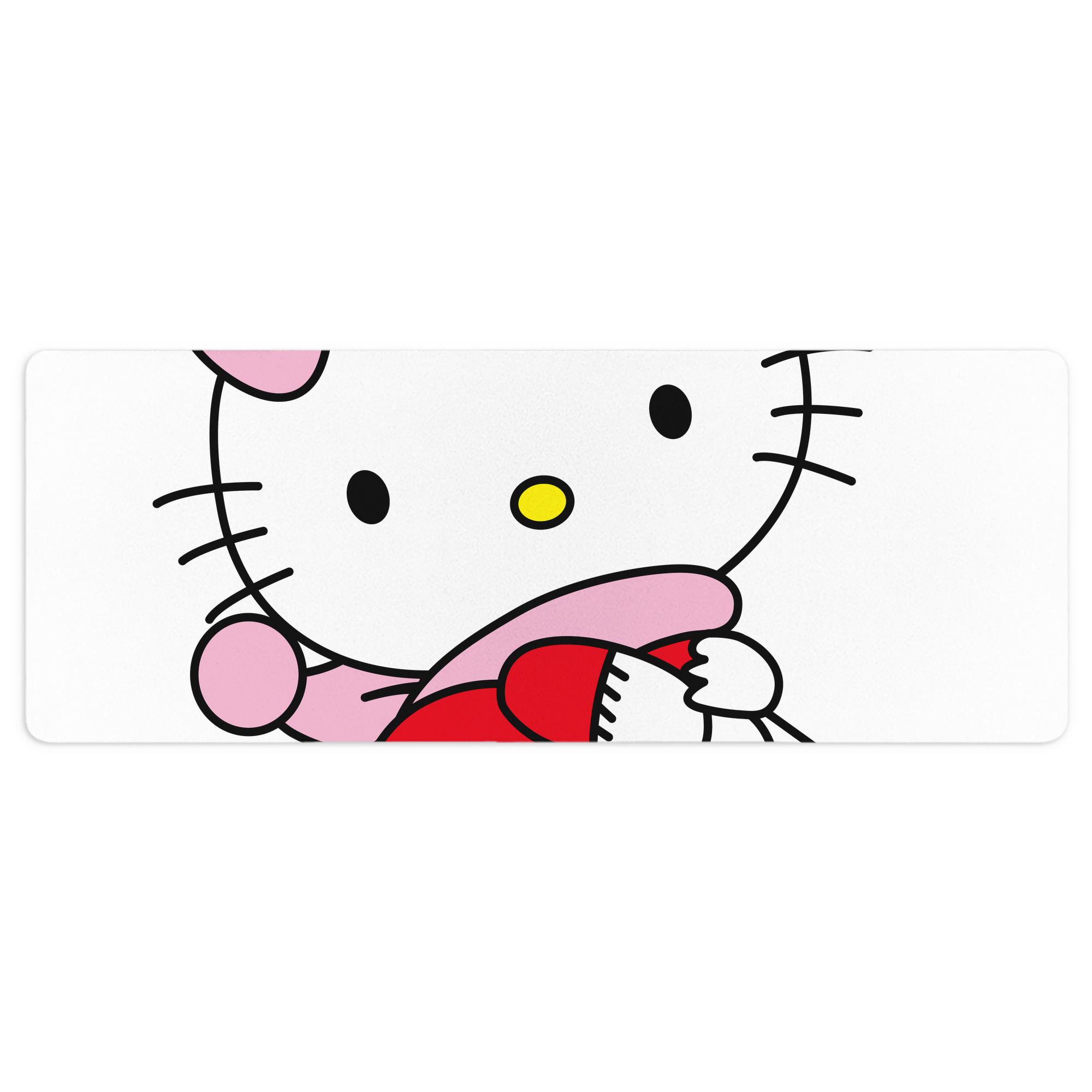 （画像用） Hello Kitty ハローキティ ステッチ加工 大判デスクマット／滑り止めマウスパッド