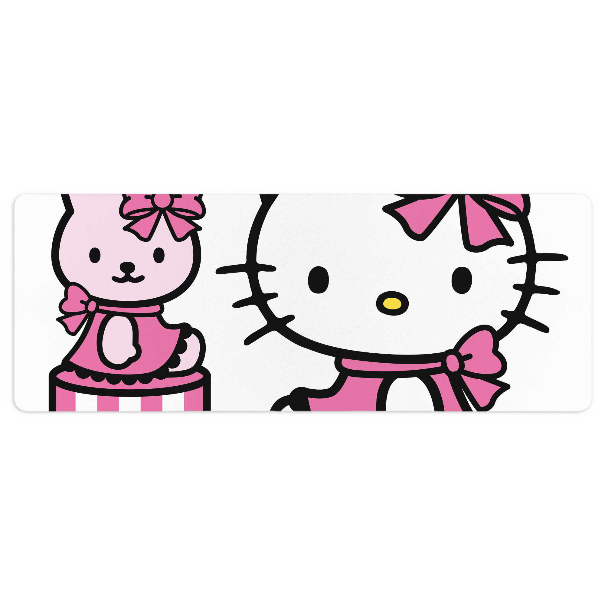 （画像用） Hello Kitty ハローキティ ステッチ加工 大判デスクマット／滑り止めマウスパッド