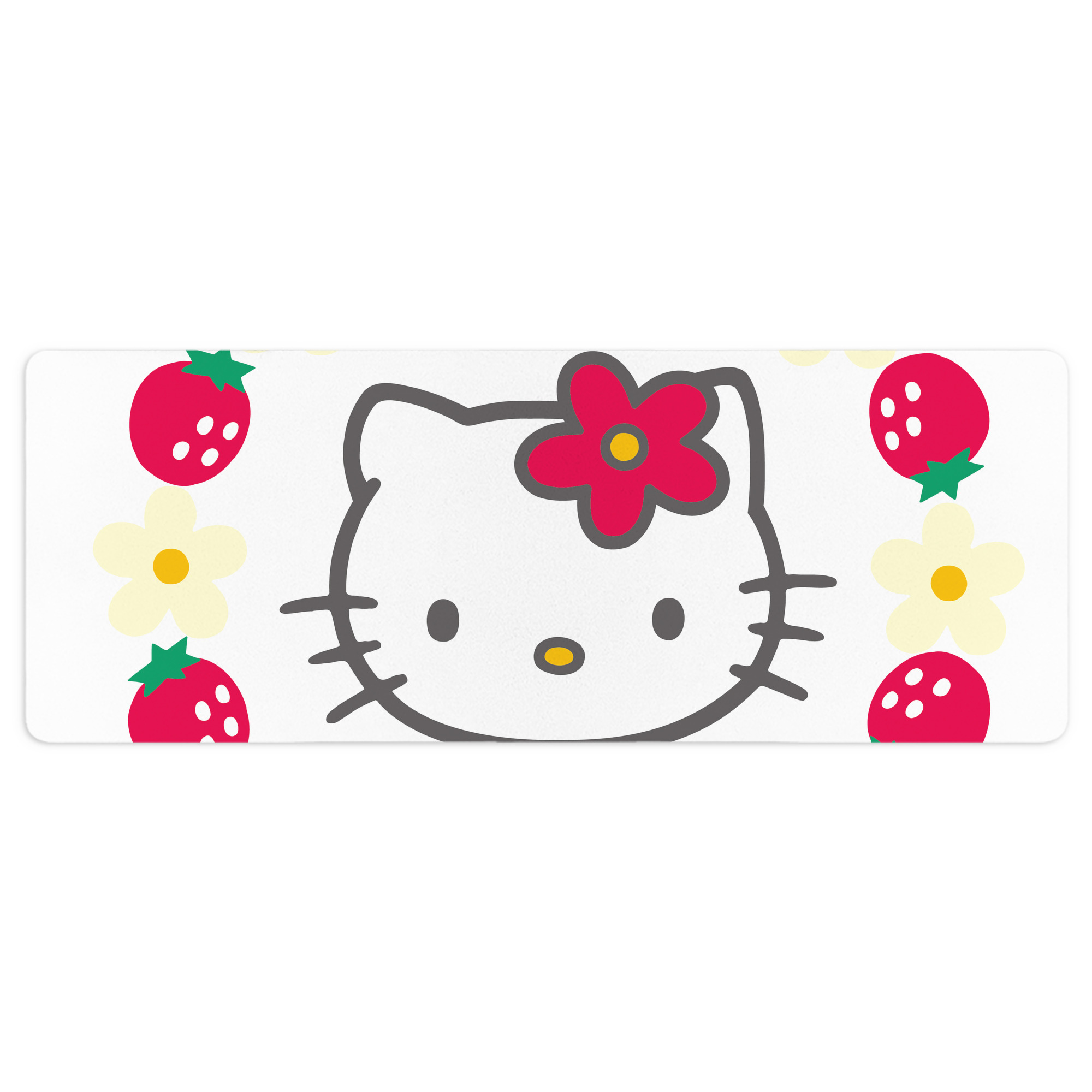 （画像用） Hello Kitty ハローキティ ステッチ加工 大判デスクマット／滑り止めマウスパッド