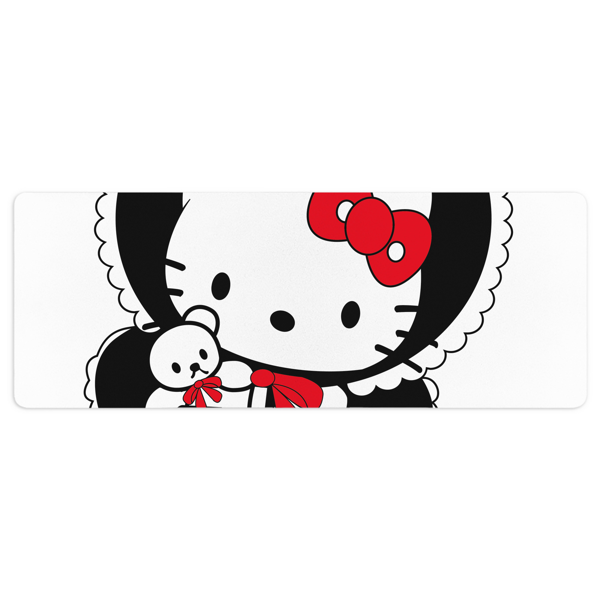 （画像用） Hello Kitty ハローキティ ステッチ加工 大判デスクマット／滑り止めマウスパッド