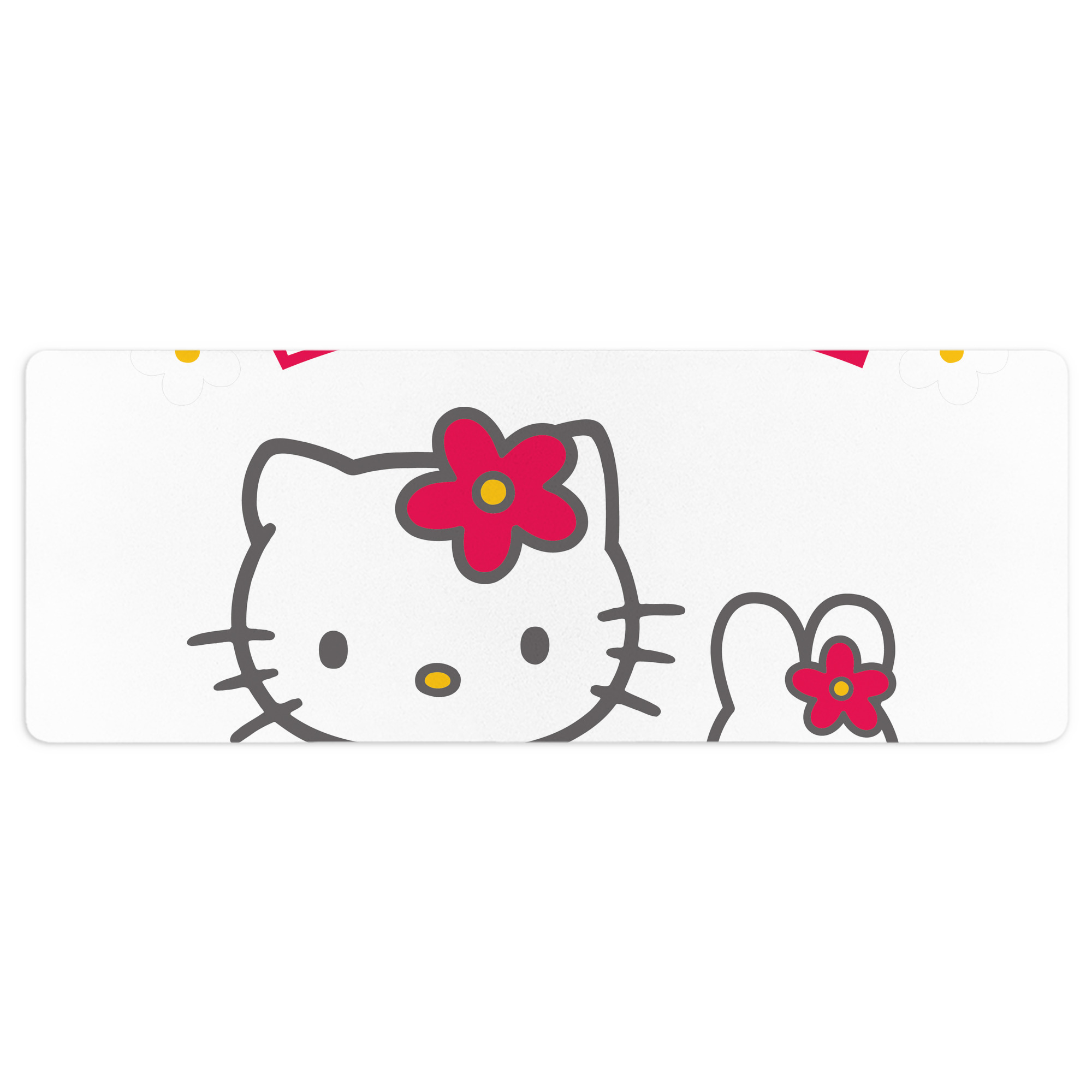 （画像用） Hello Kitty ハローキティ ステッチ加工 大判デスクマット／滑り止めマウスパッド