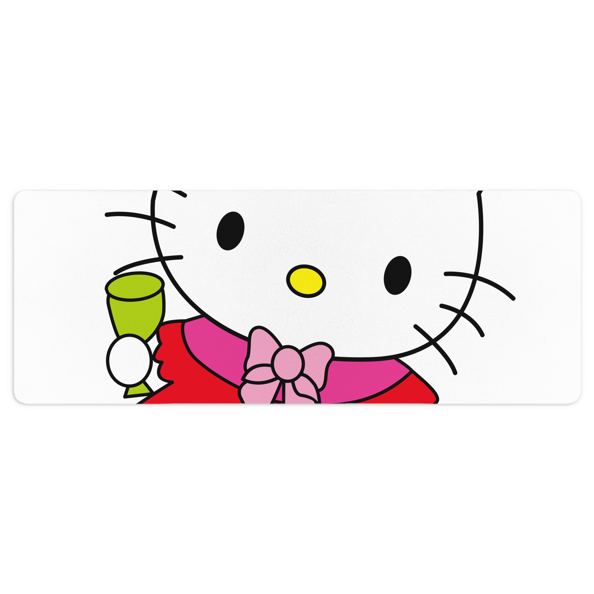（画像用） Hello Kitty ハローキティ ステッチ加工 大判デスクマット／滑り止めマウスパッド