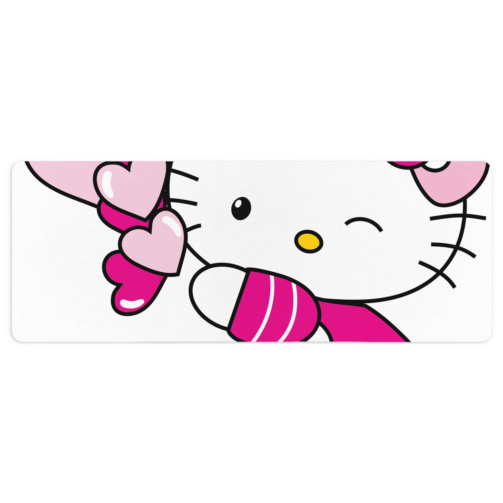 （画像用） Hello Kitty ハローキティ ステッチ加工 大判デスクマット／滑り止めマウスパッド