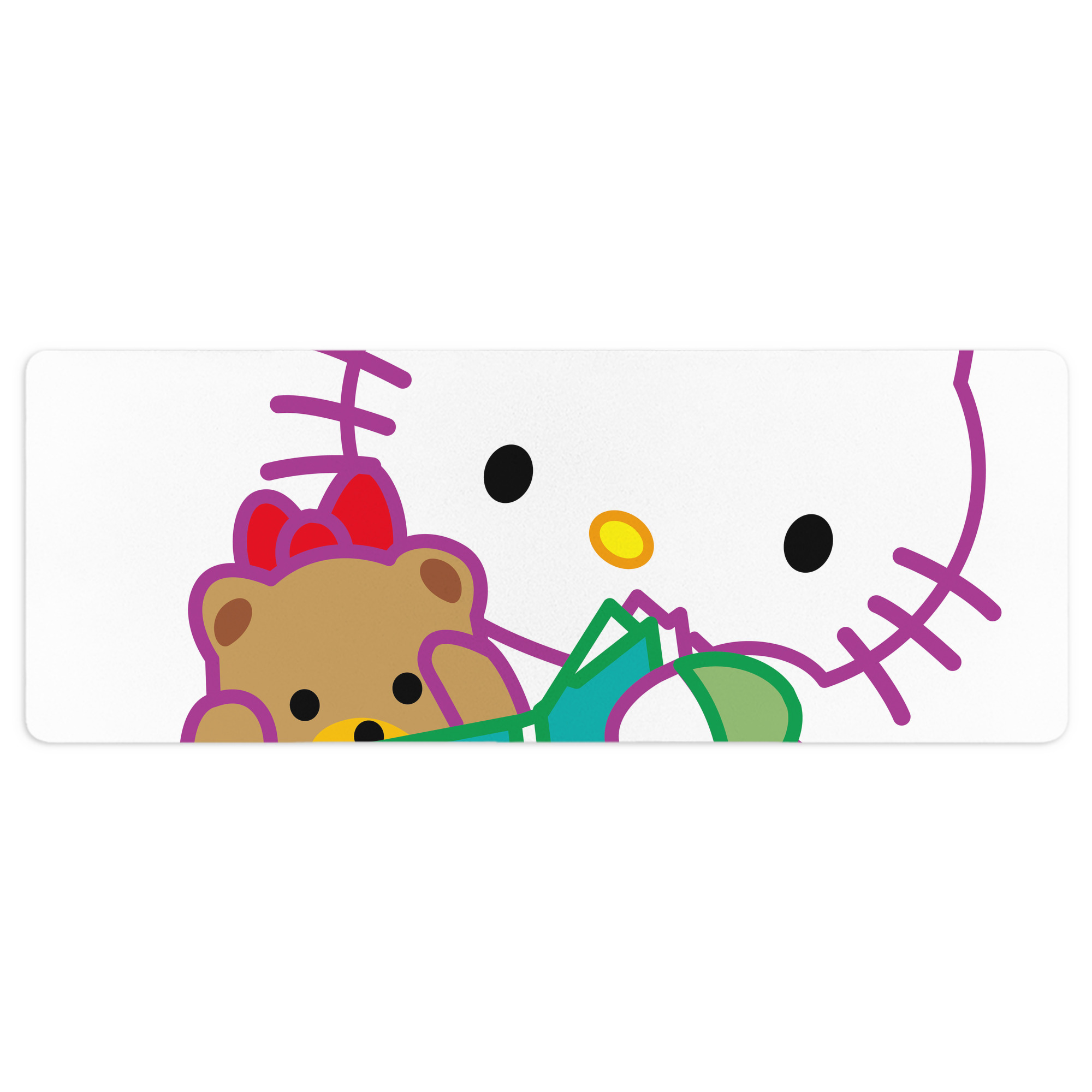 （画像用） Hello Kitty ハローキティ ステッチ加工 大判デスクマット／滑り止めマウスパッド