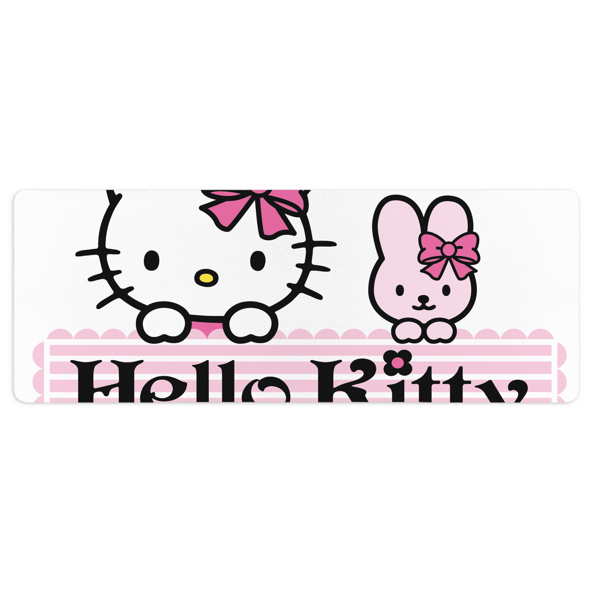 （画像用） Hello Kitty ハローキティ ステッチ加工 大判デスクマット／滑り止めマウスパッド