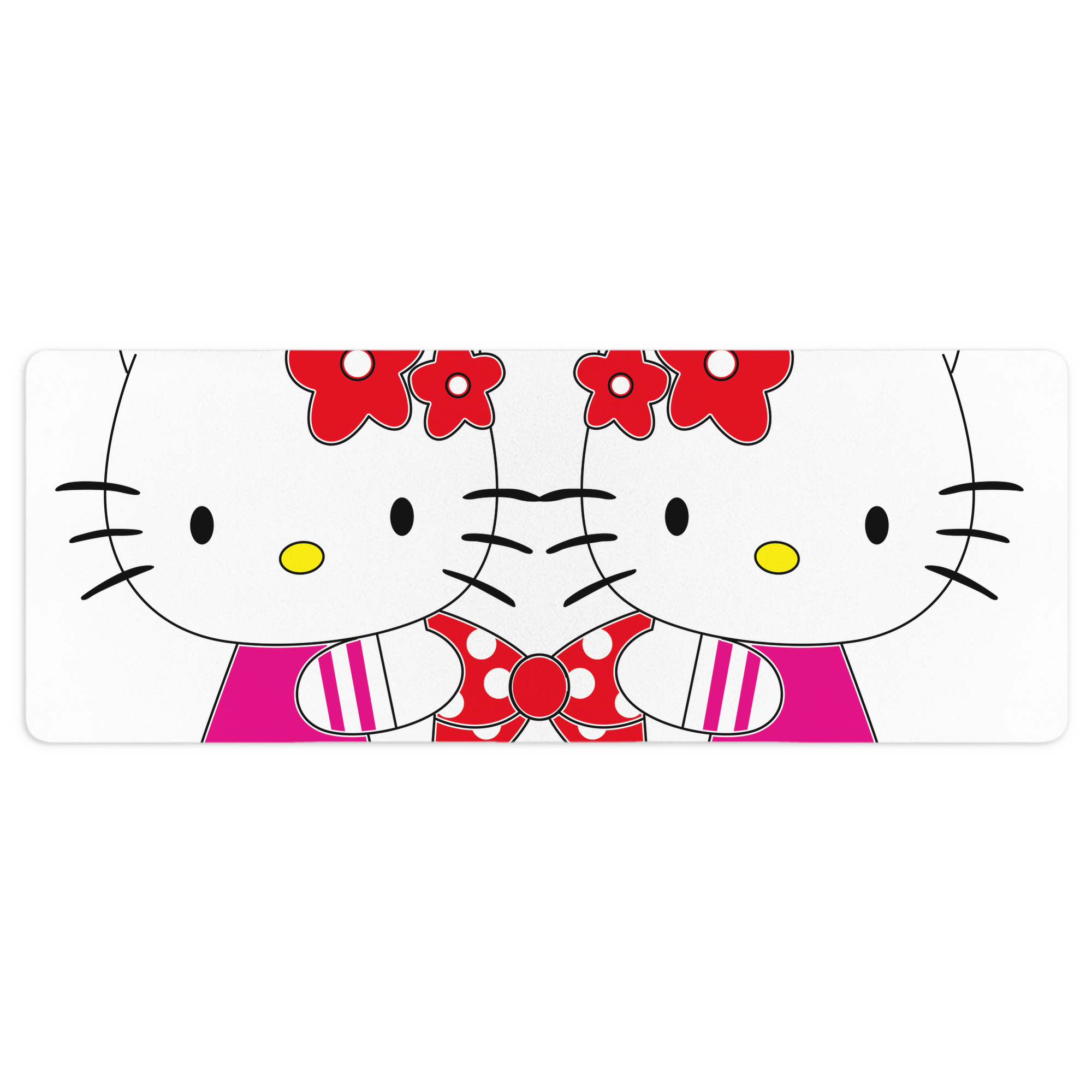 （画像用） Hello Kitty ハローキティ ステッチ加工 大判デスクマット／滑り止めマウスパッド