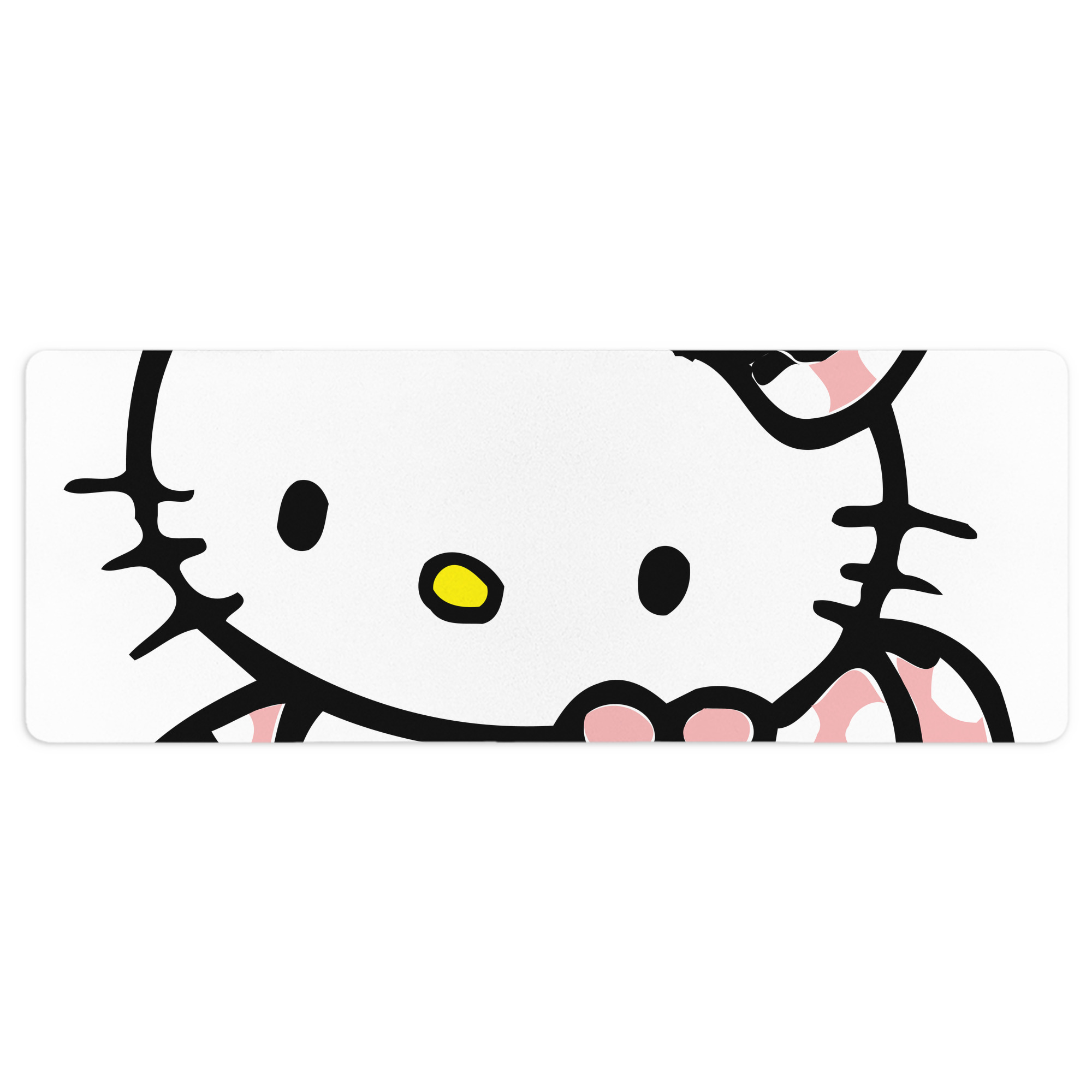 （画像用） Hello Kitty ハローキティ ステッチ加工 大判デスクマット／滑り止めマウスパッド