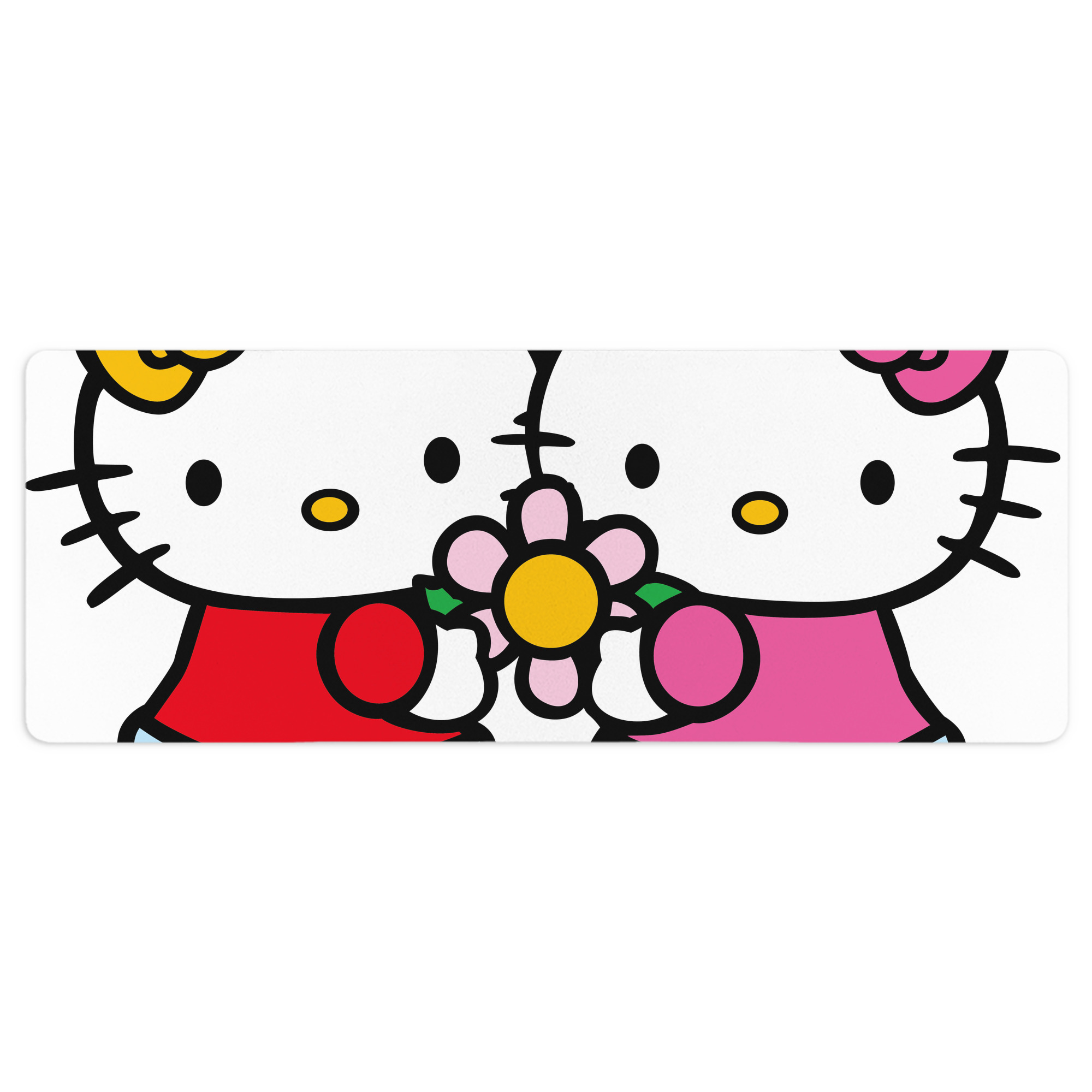 （画像用） Hello Kitty ハローキティ ステッチ加工 大判デスクマット／滑り止めマウスパッド