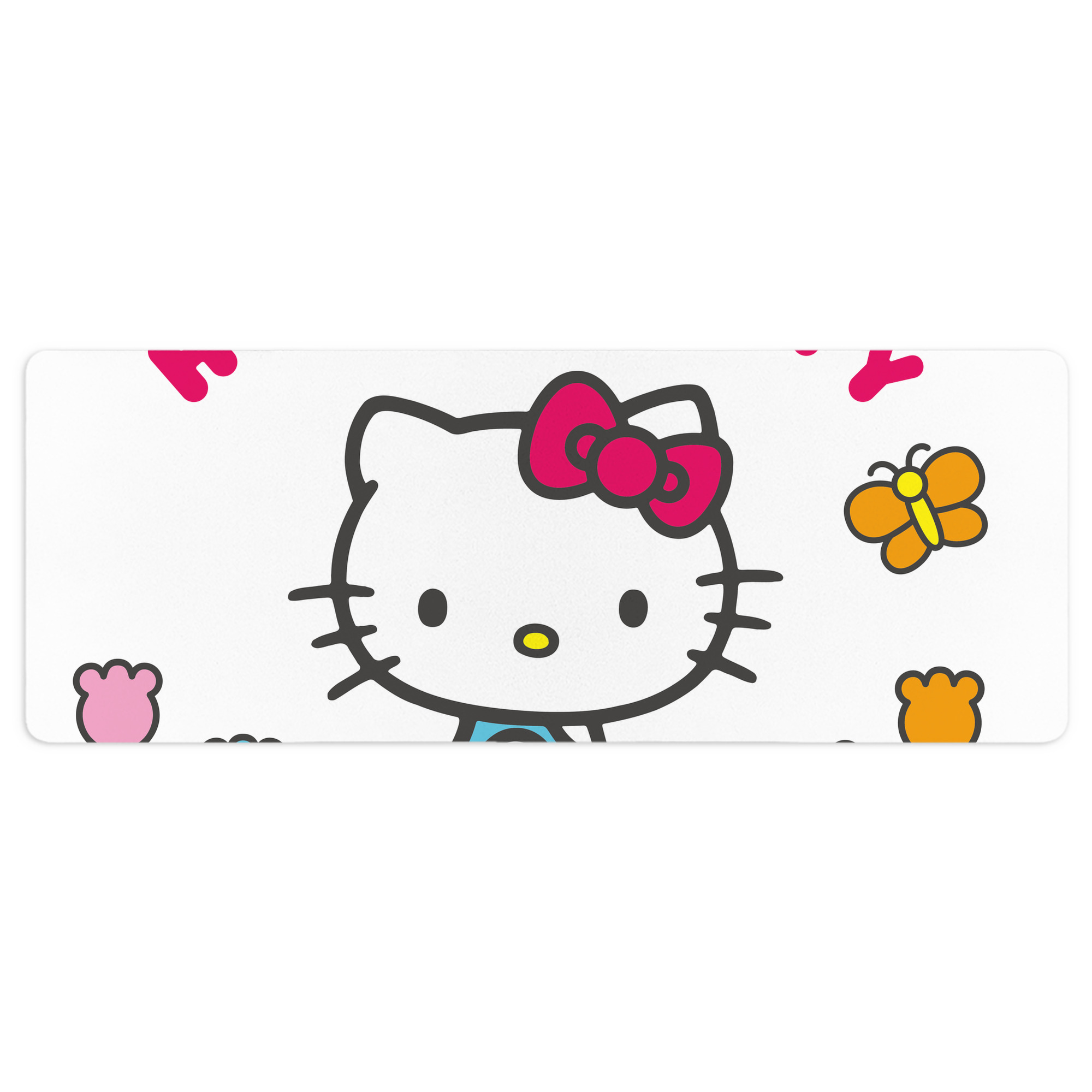（画像用） Hello Kitty ハローキティ ステッチ加工 大判デスクマット／滑り止めマウスパッド