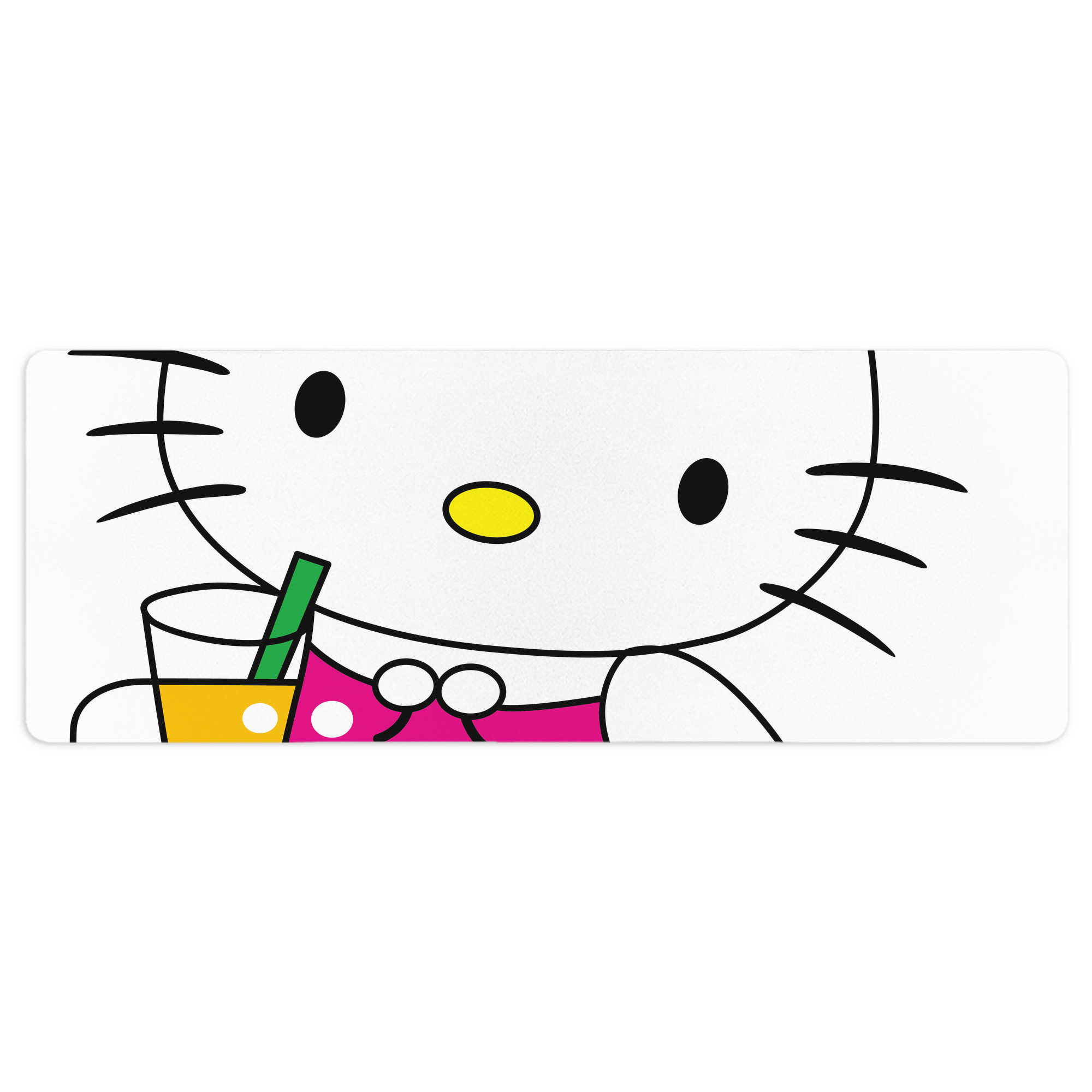 （画像用） Hello Kitty ハローキティ ステッチ加工 大判デスクマット／滑り止めマウスパッド