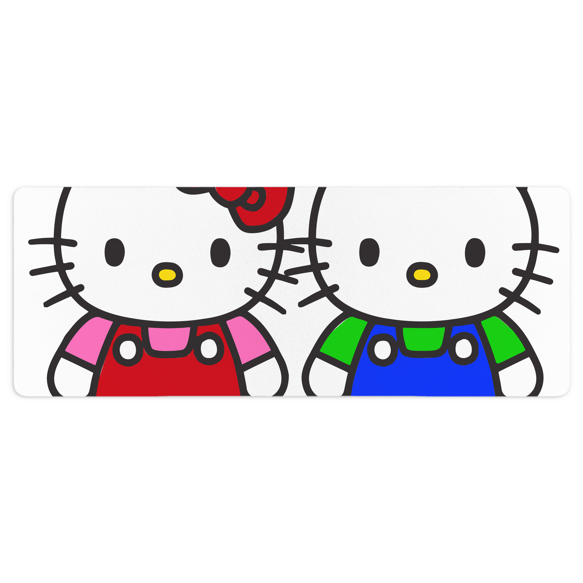 （画像用） Hello Kitty ハローキティ ステッチ加工 大判デスクマット／滑り止めマウスパッド