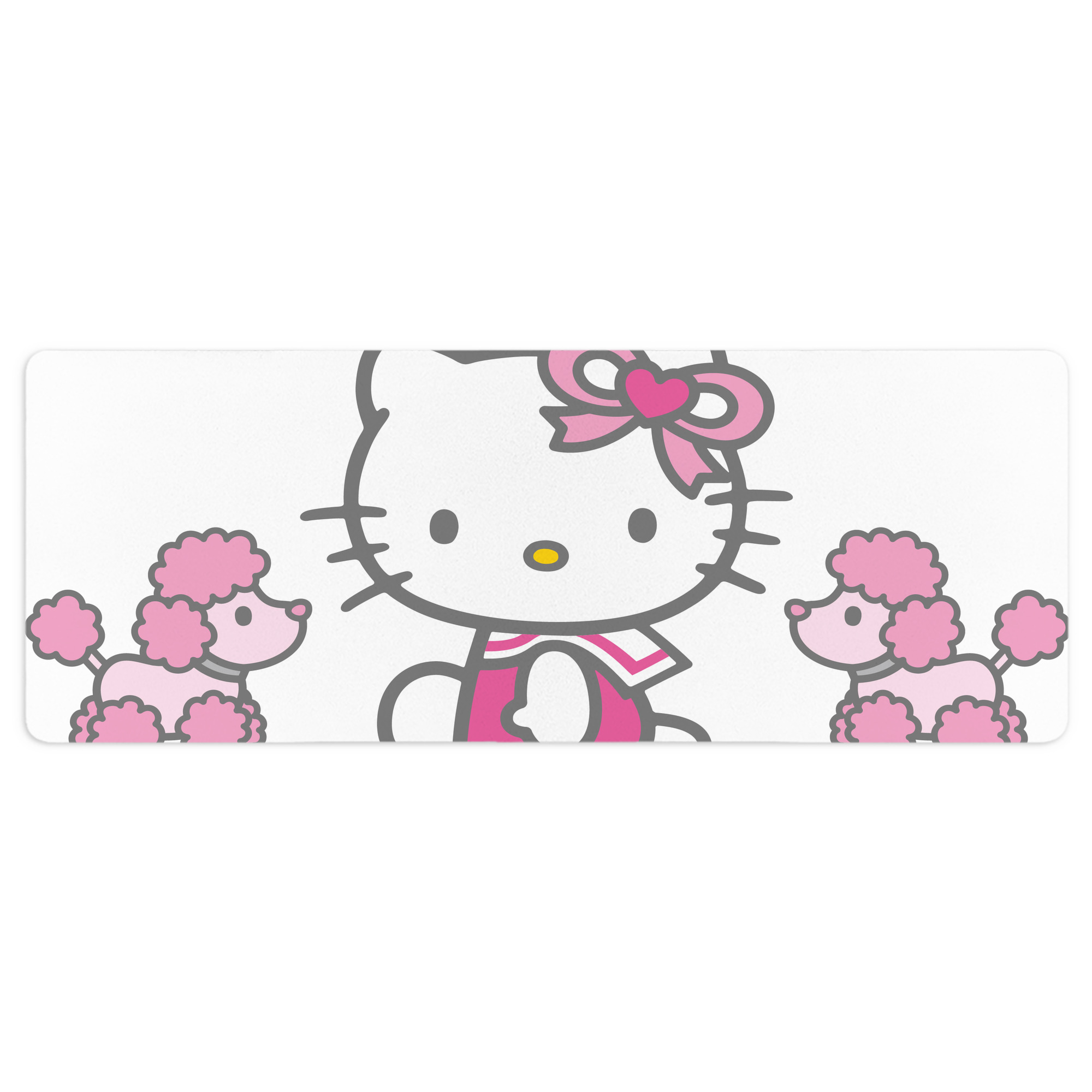 （画像用） Hello Kitty ハローキティ ステッチ加工 大判デスクマット／滑り止めマウスパッド
