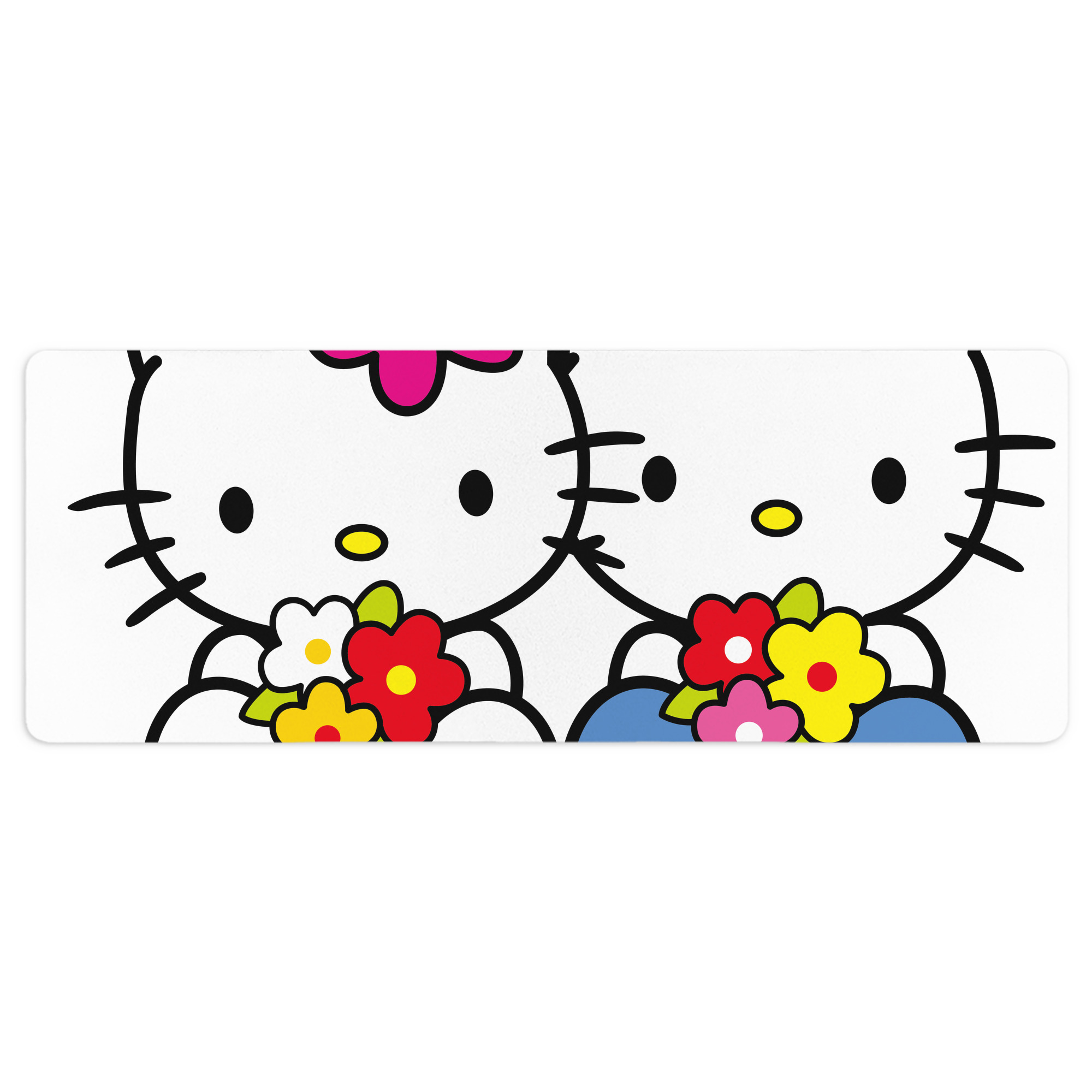 （画像用） Hello Kitty ハローキティ ステッチ加工 大判デスクマット／滑り止めマウスパッド