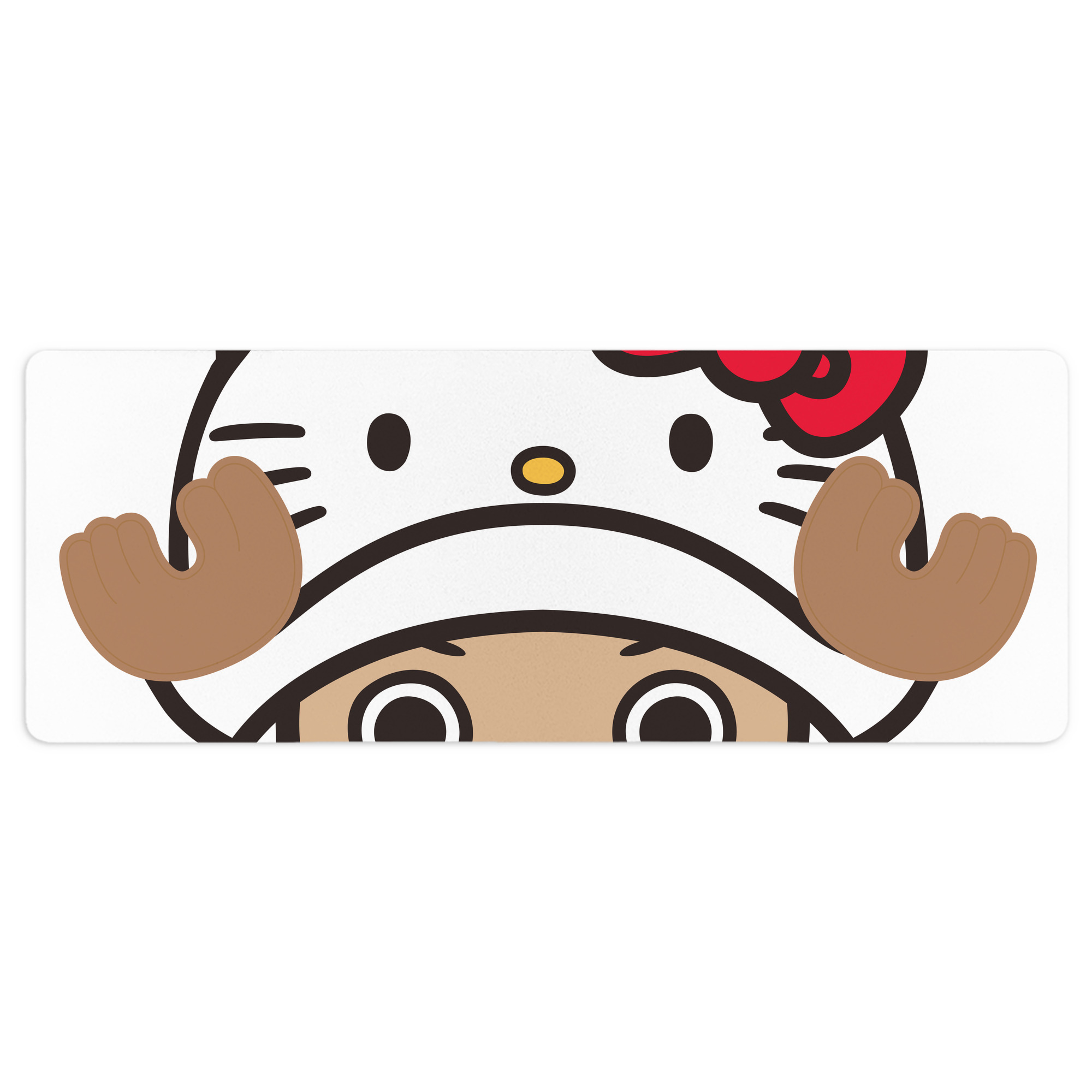 （画像用） Hello Kitty ハローキティ ステッチ加工 大判デスクマット／滑り止めマウスパッド