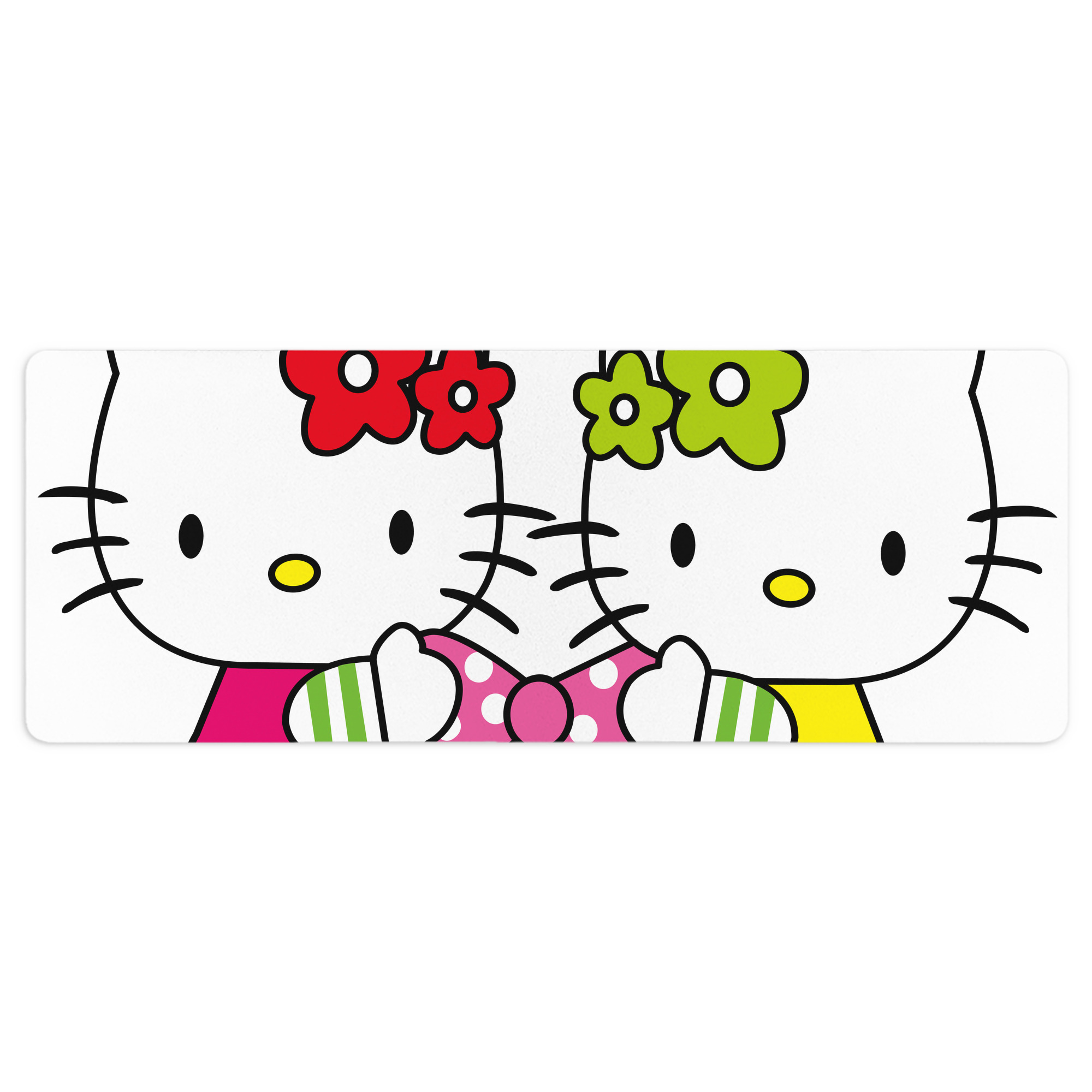 （画像用） Hello Kitty ハローキティ ステッチ加工 大判デスクマット／滑り止めマウスパッド