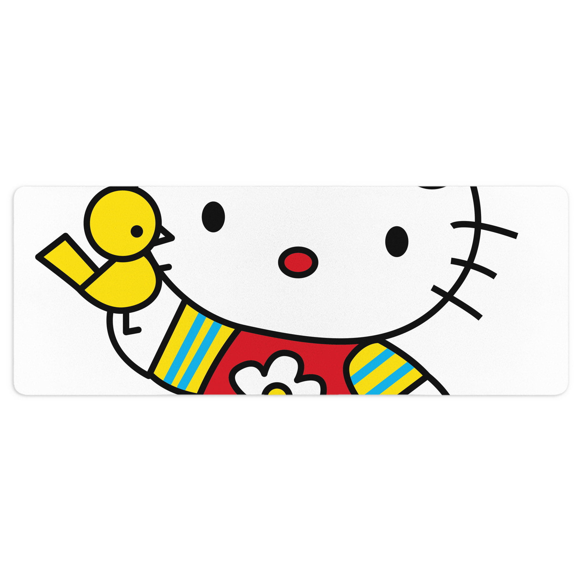 （画像用） Hello Kitty ハローキティ ステッチ加工 大判デスクマット／滑り止めマウスパッド
