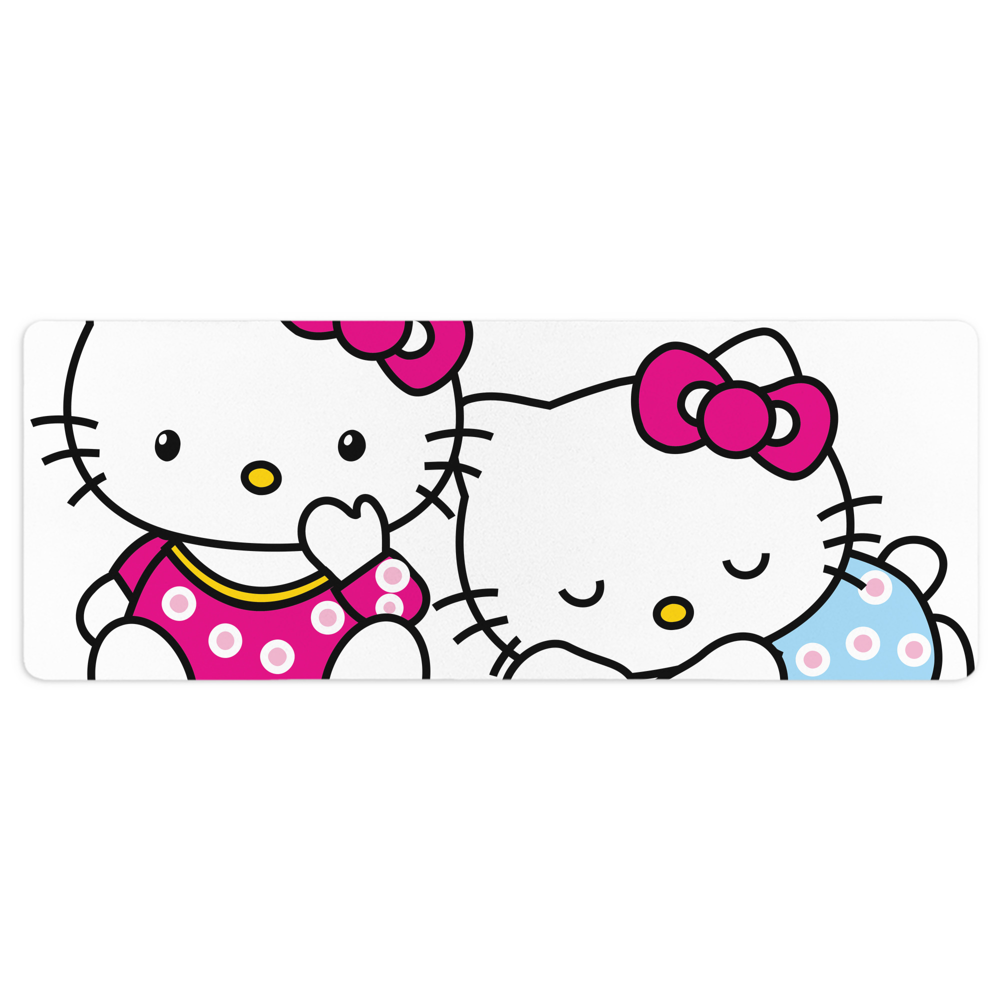 （画像用） Hello Kitty ハローキティ ステッチ加工 大判デスクマット／滑り止めマウスパッド