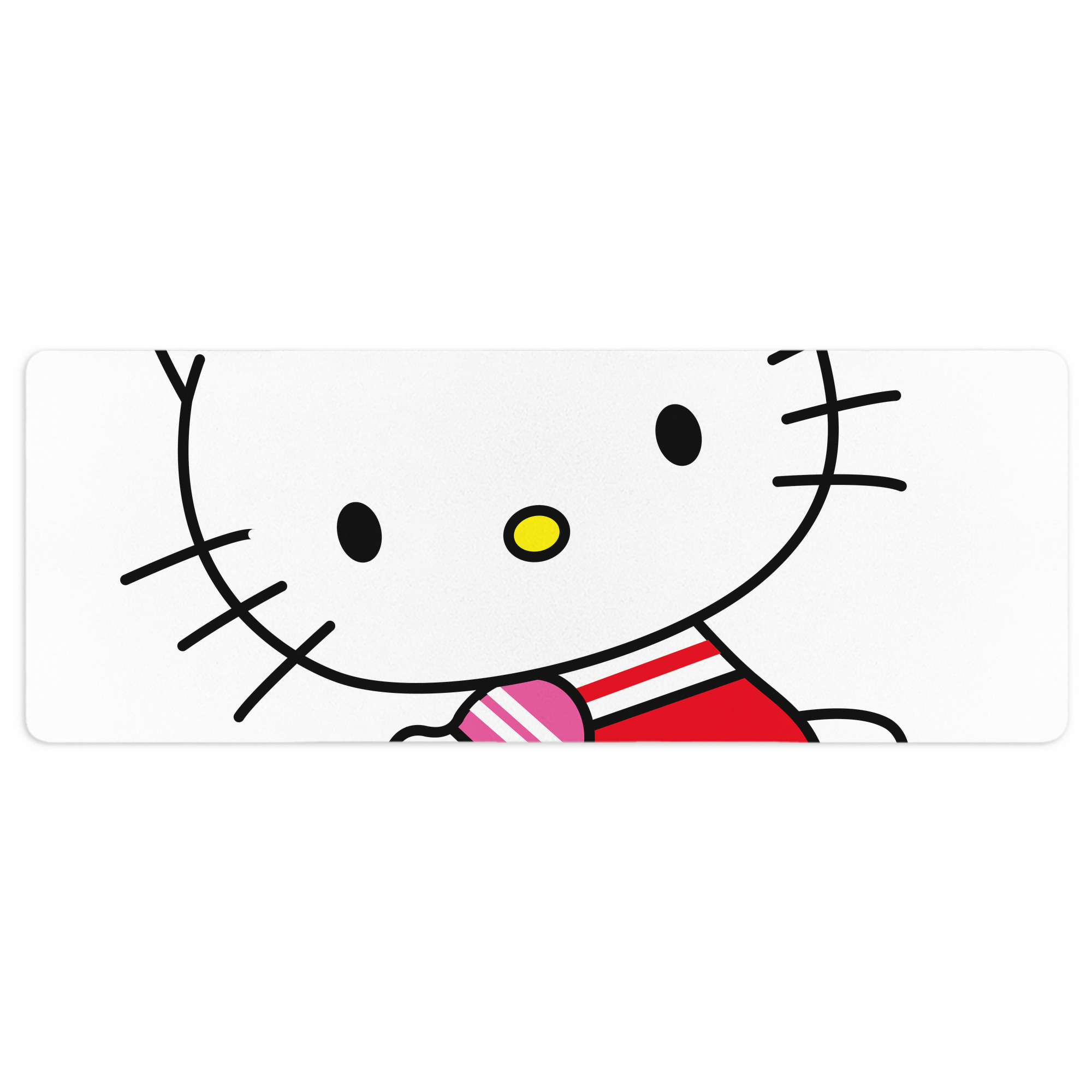 （画像用） Hello Kitty ハローキティ ステッチ加工 大判デスクマット／滑り止めマウスパッド