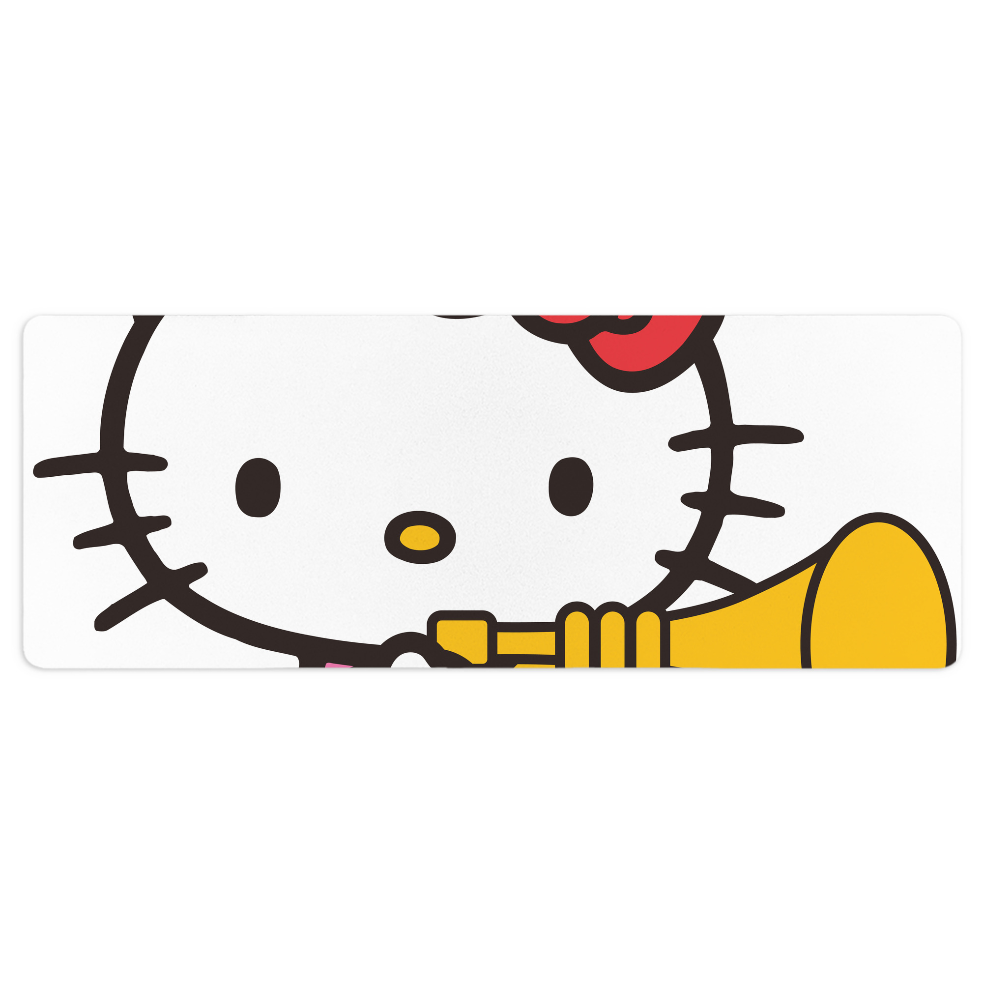 （画像用） Hello Kitty ハローキティ ステッチ加工 大判デスクマット／滑り止めマウスパッド