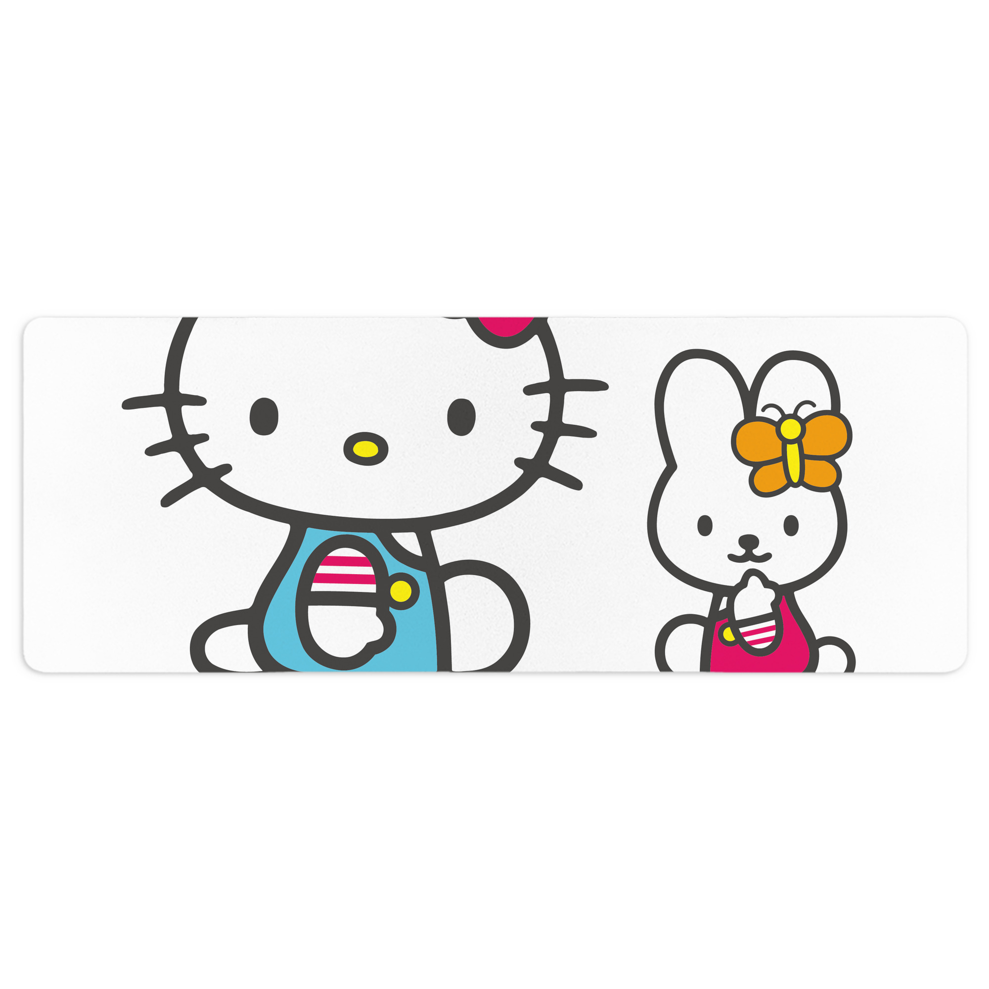 （画像用） Hello Kitty ハローキティ ステッチ加工 大判デスクマット／滑り止めマウスパッド