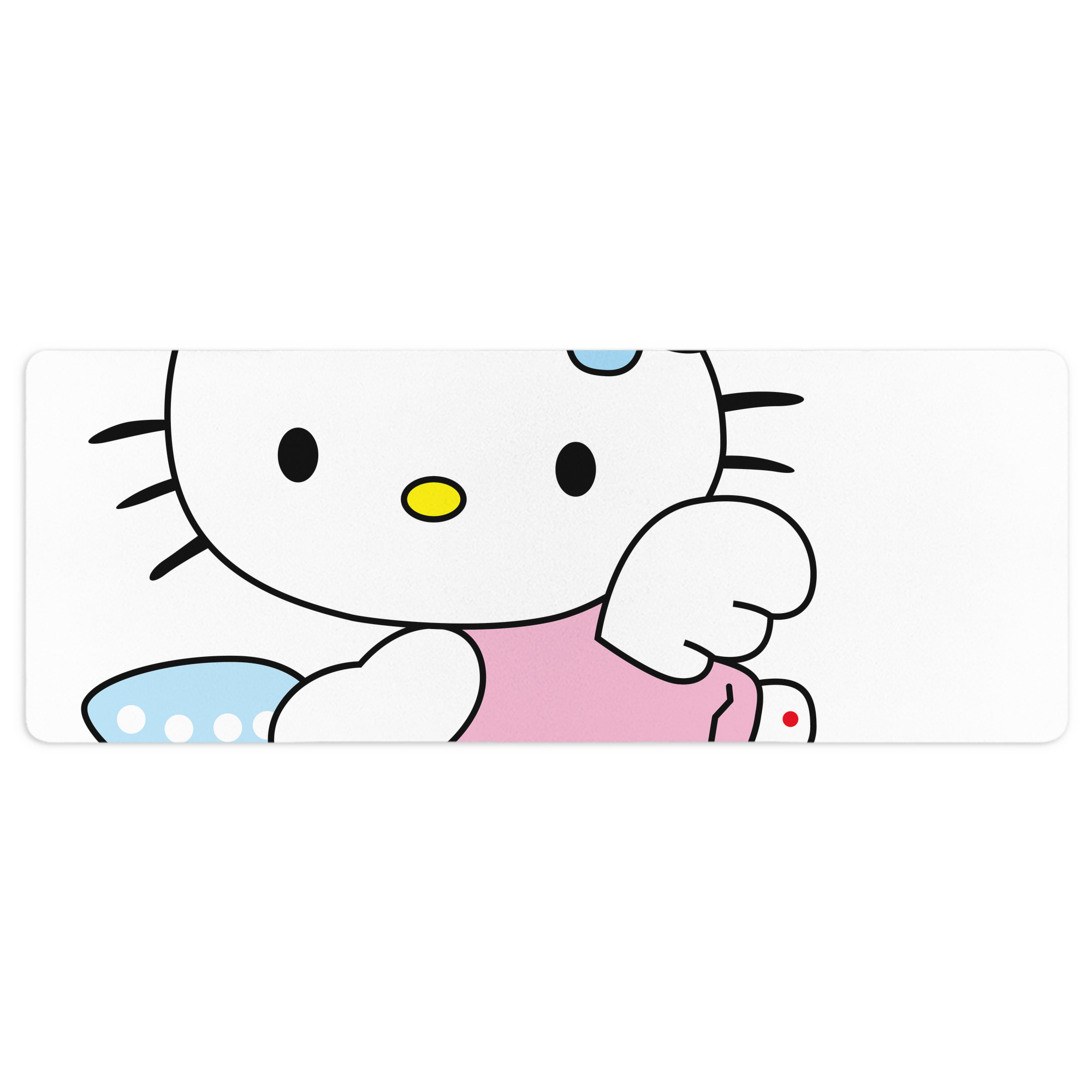 （画像用） Hello Kitty ハローキティ ステッチ加工 大判デスクマット／滑り止めマウスパッド