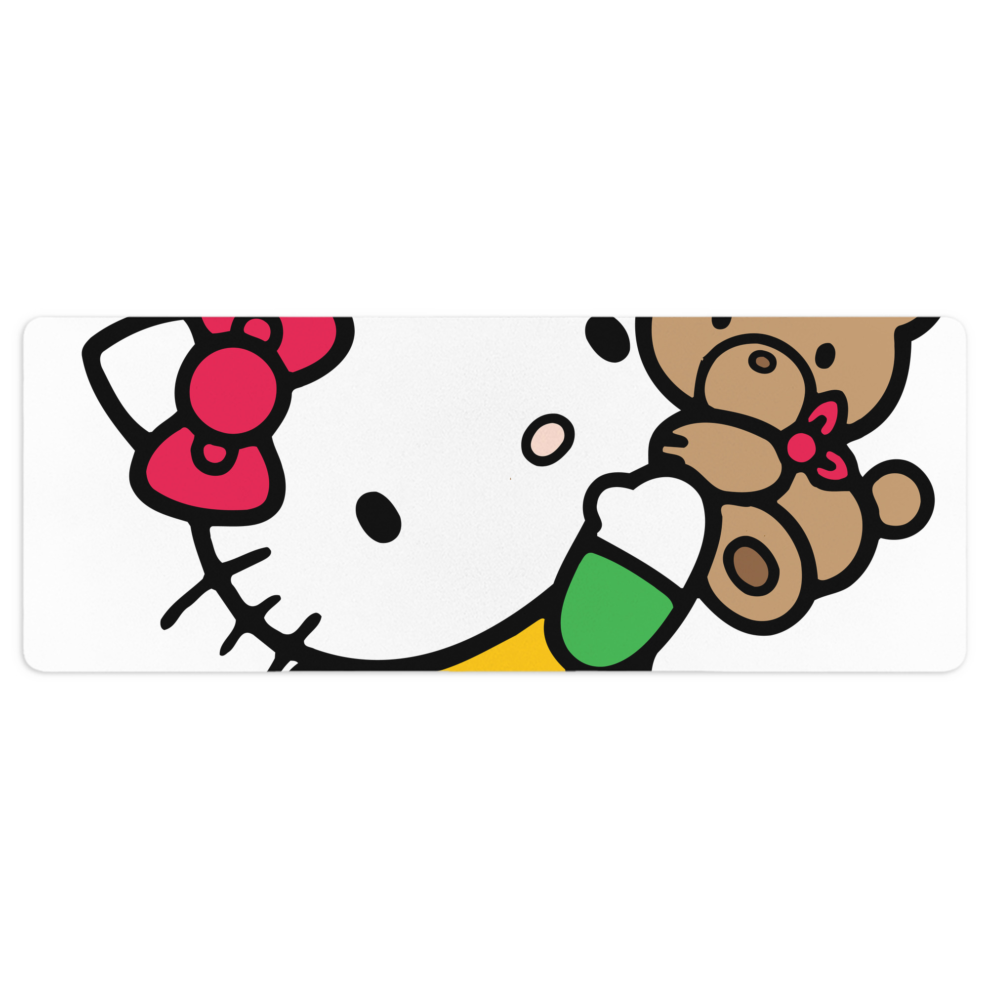 （画像用） Hello Kitty ハローキティ ステッチ加工 大判デスクマット／滑り止めマウスパッド