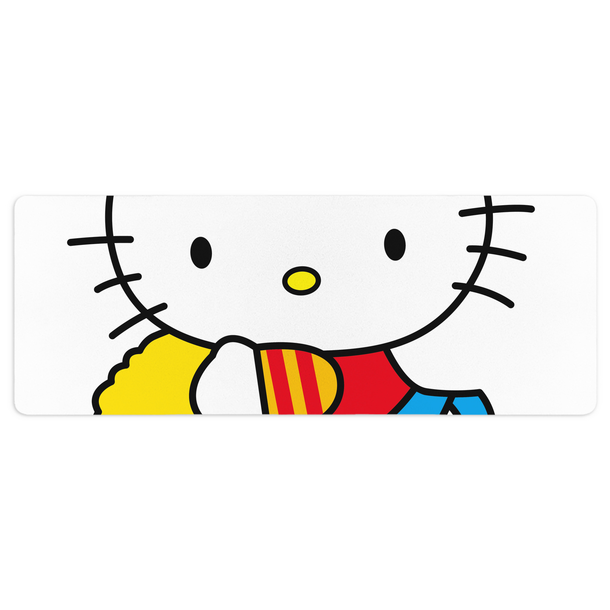 （画像用） Hello Kitty ハローキティ ステッチ加工 大判デスクマット／滑り止めマウスパッド
