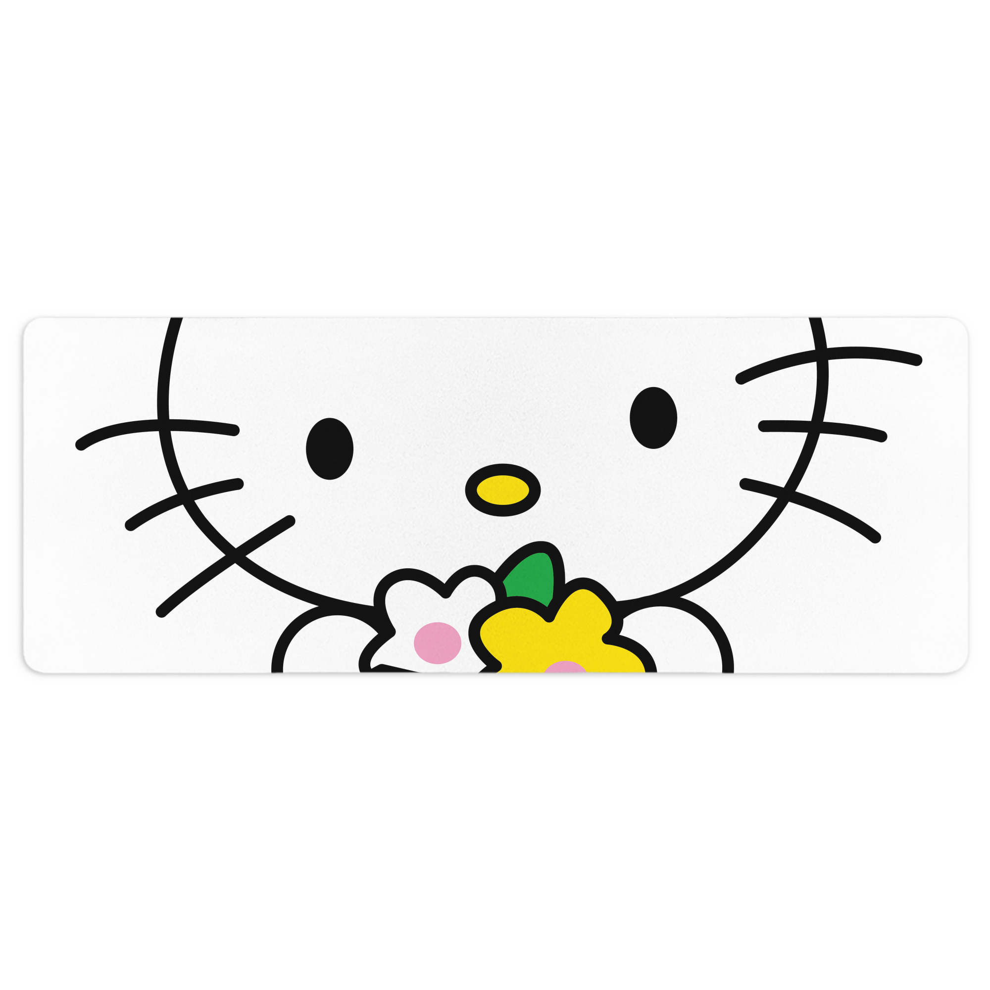 （画像用） Hello Kitty ハローキティ ステッチ加工 大判デスクマット／滑り止めマウスパッド