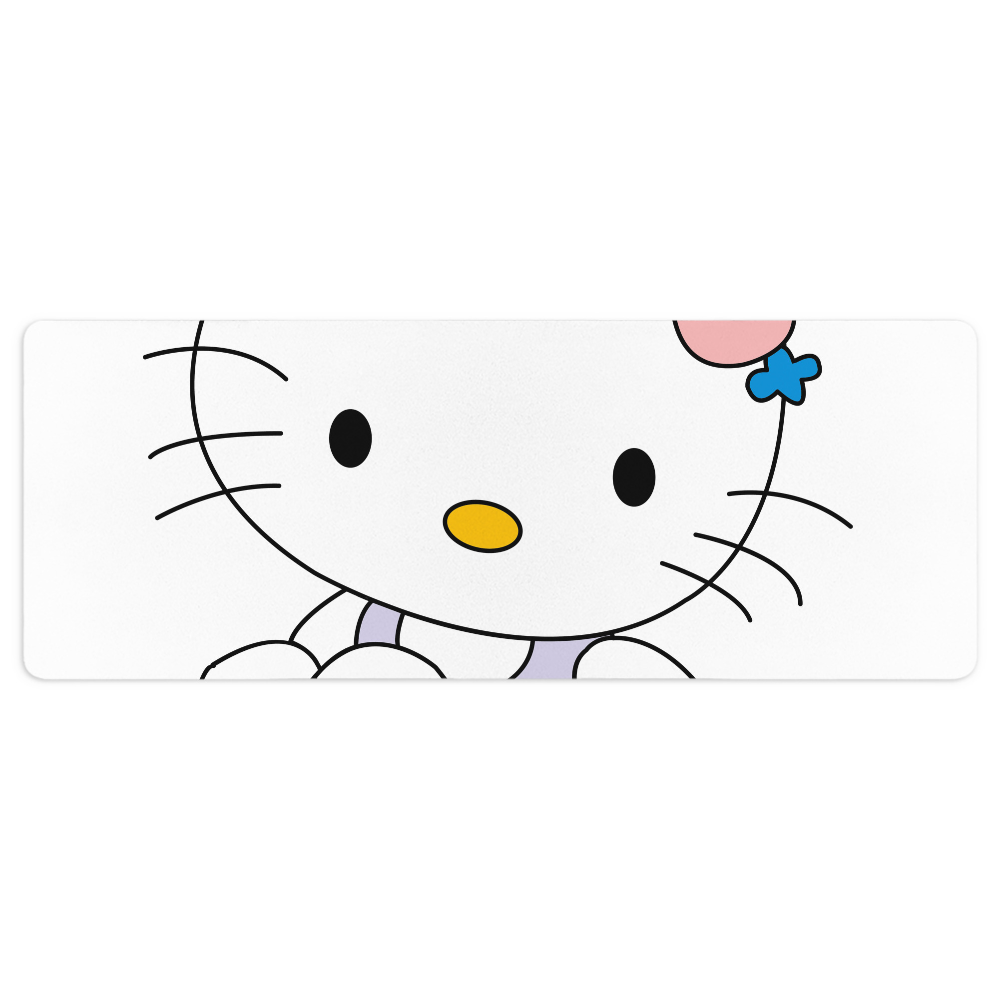 （画像用） Hello Kitty ハローキティ ステッチ加工 大判デスクマット／滑り止めマウスパッド
