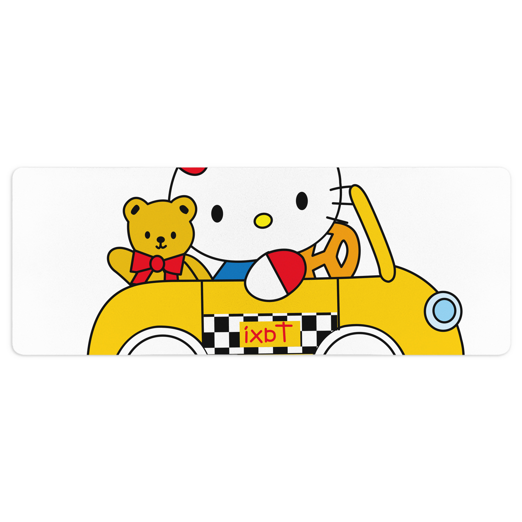 （画像用） Hello Kitty ハローキティ ステッチ加工 大判デスクマット／滑り止めマウスパッド