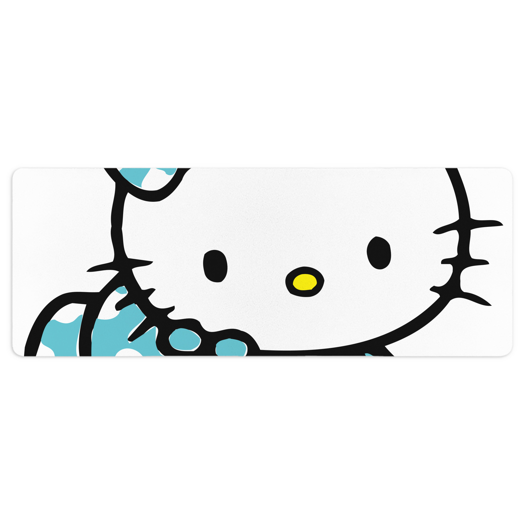 （画像用） Hello Kitty ハローキティ ステッチ加工 大判デスクマット／滑り止めマウスパッド